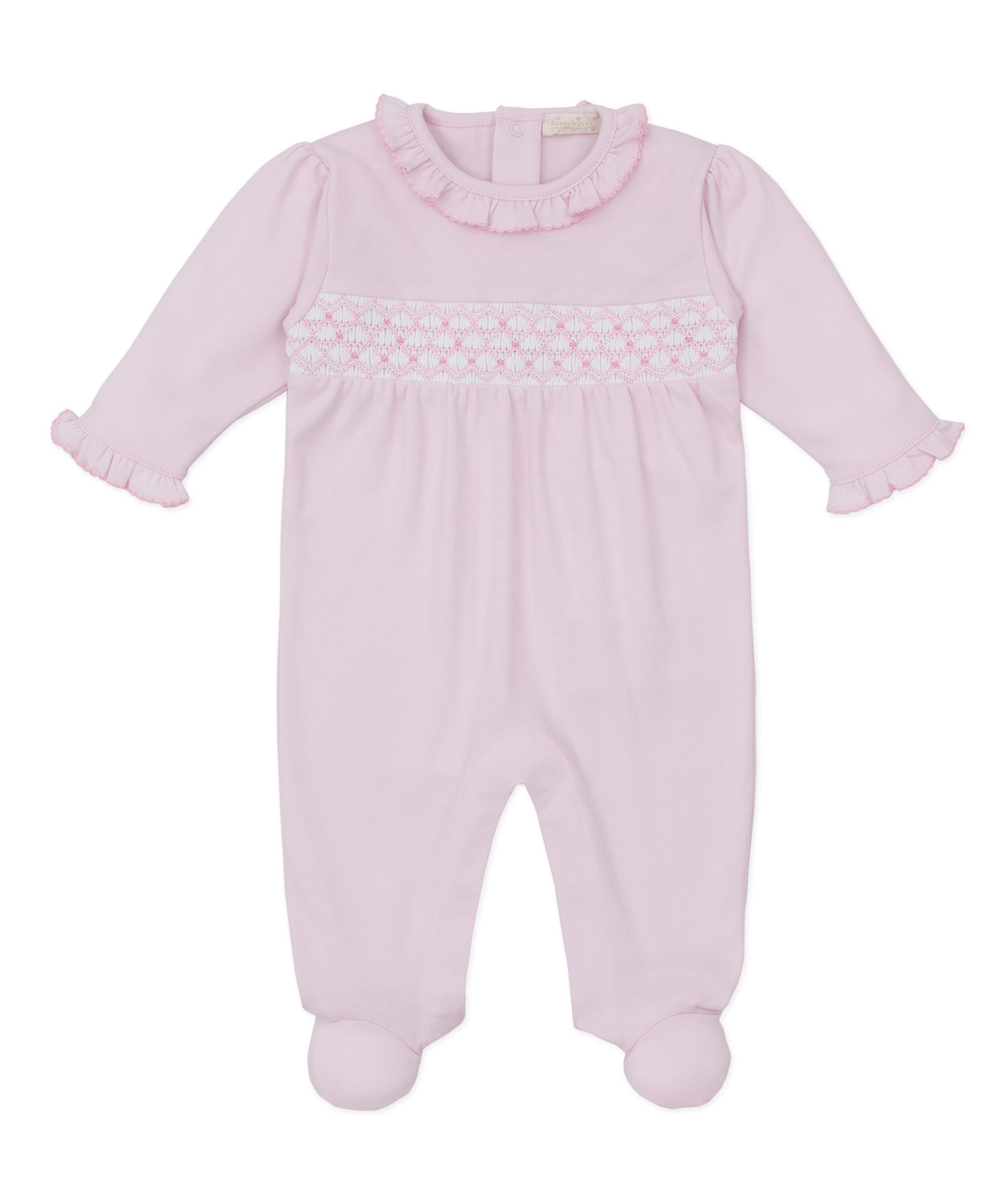 CLB Summer 25 Pink Hand Smocked Footie - Kissy Kissy