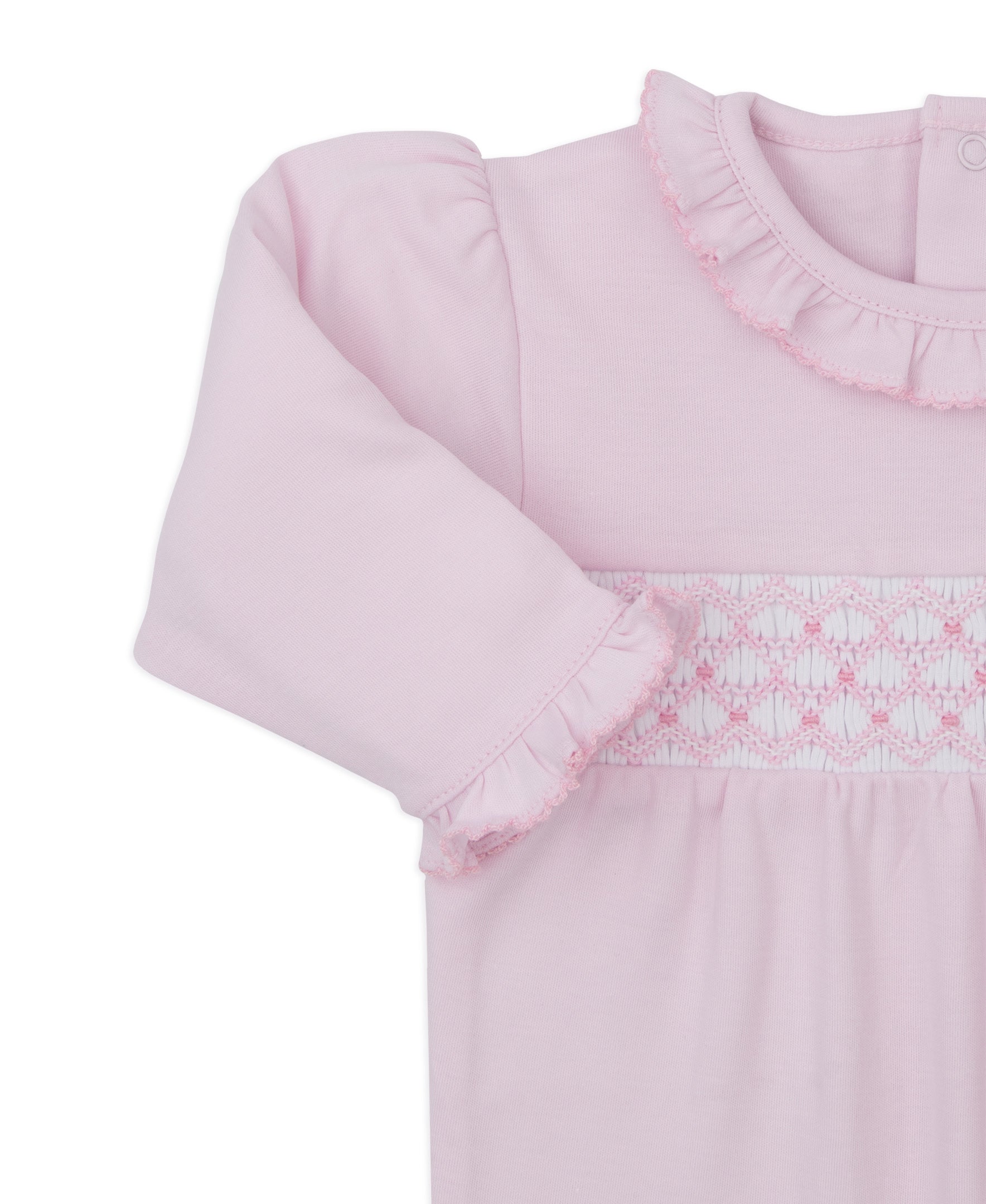 CLB Summer 25 Pink Hand Smocked Footie - Kissy Kissy