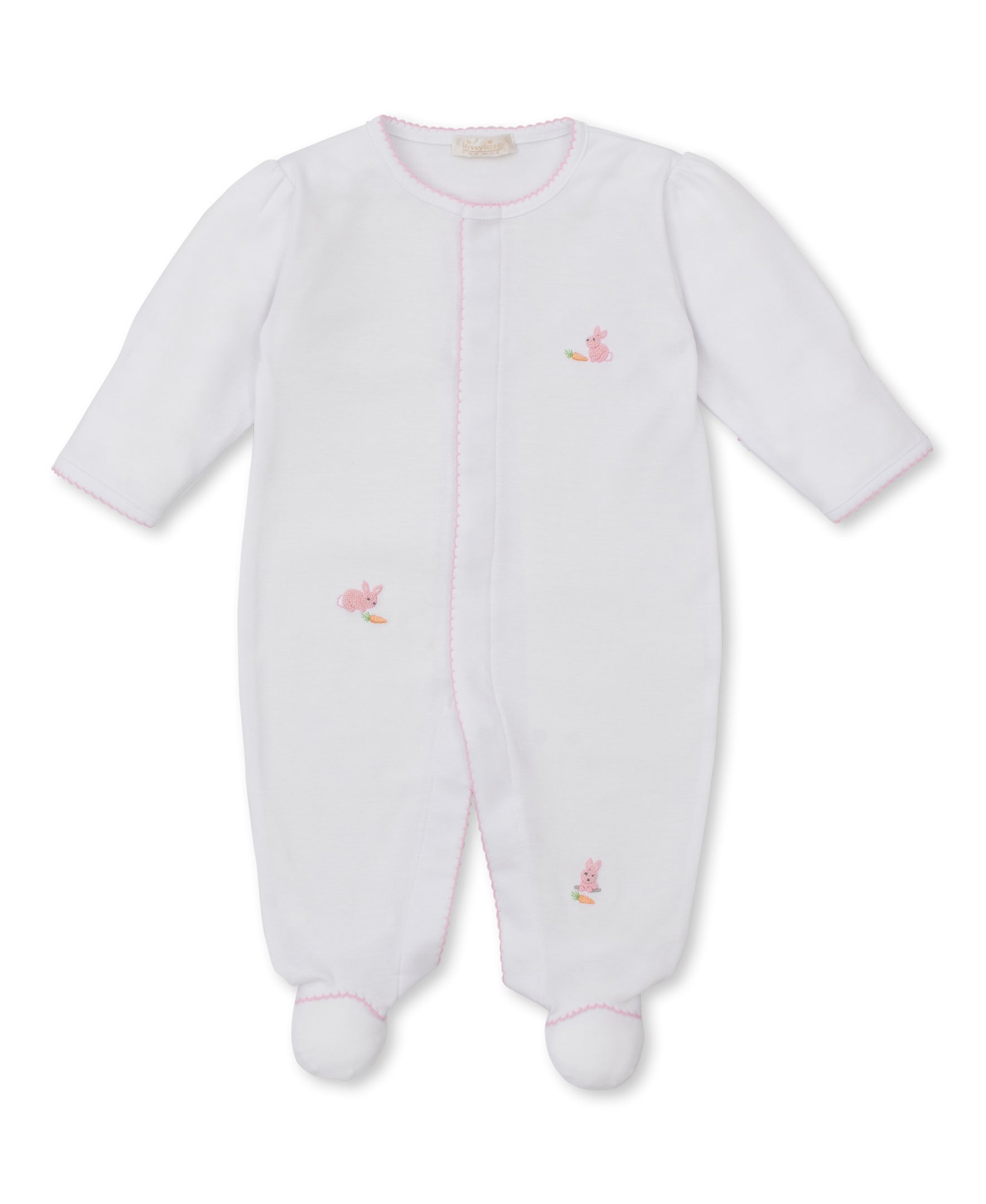 Premier Baby Bunny Patch White/Pink Footie - Kissy Kissy