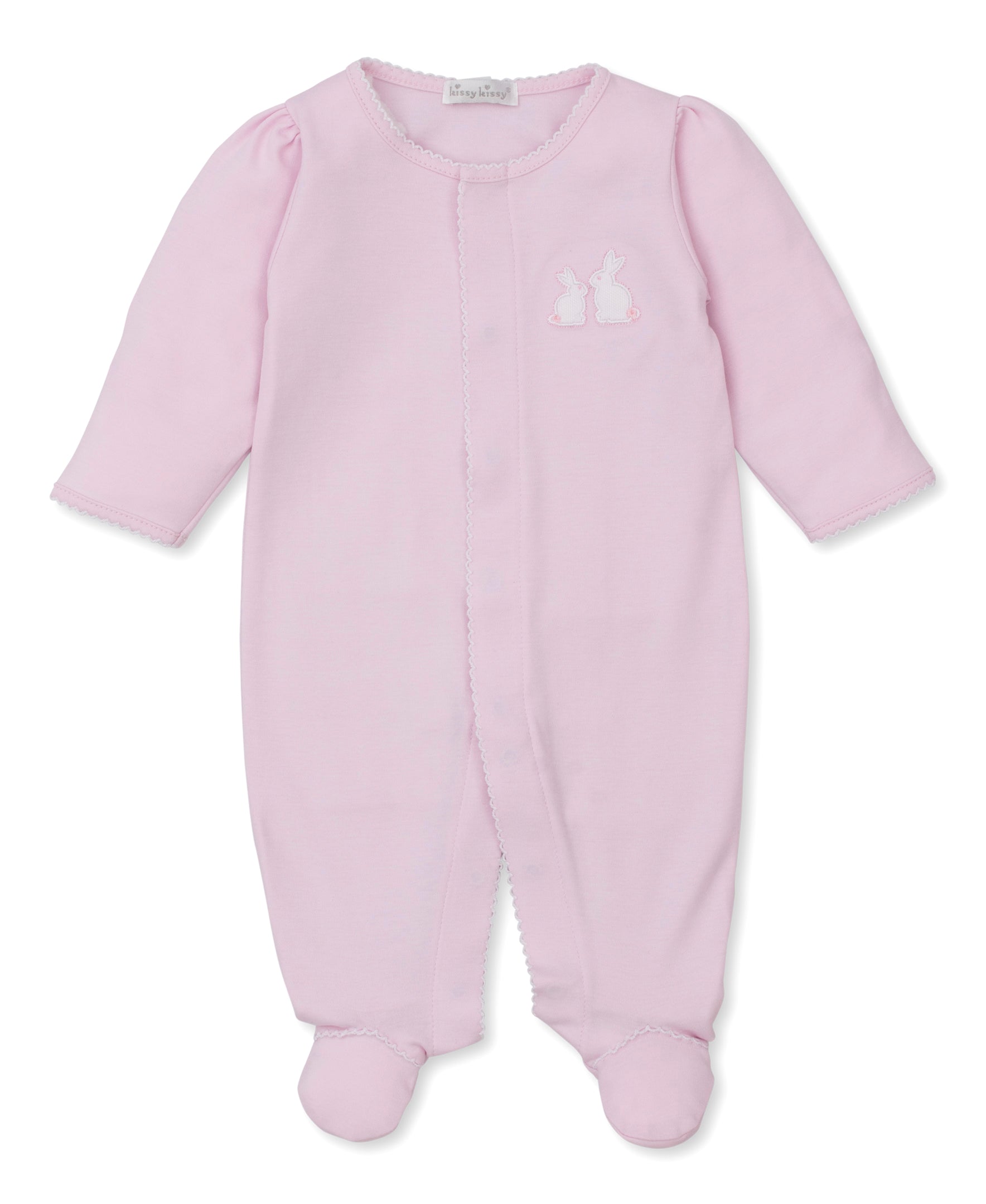 Pique Bunny Bash Pink Footie - Kissy Kissy