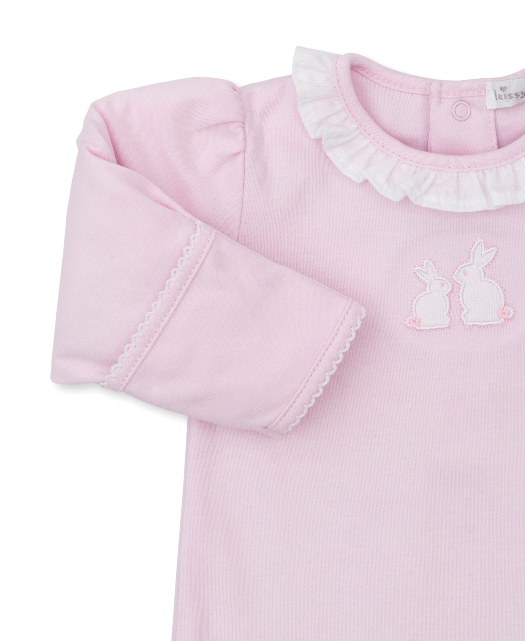 Pique Bunny Bash Pink Ruffle Footie - Kissy Kissy