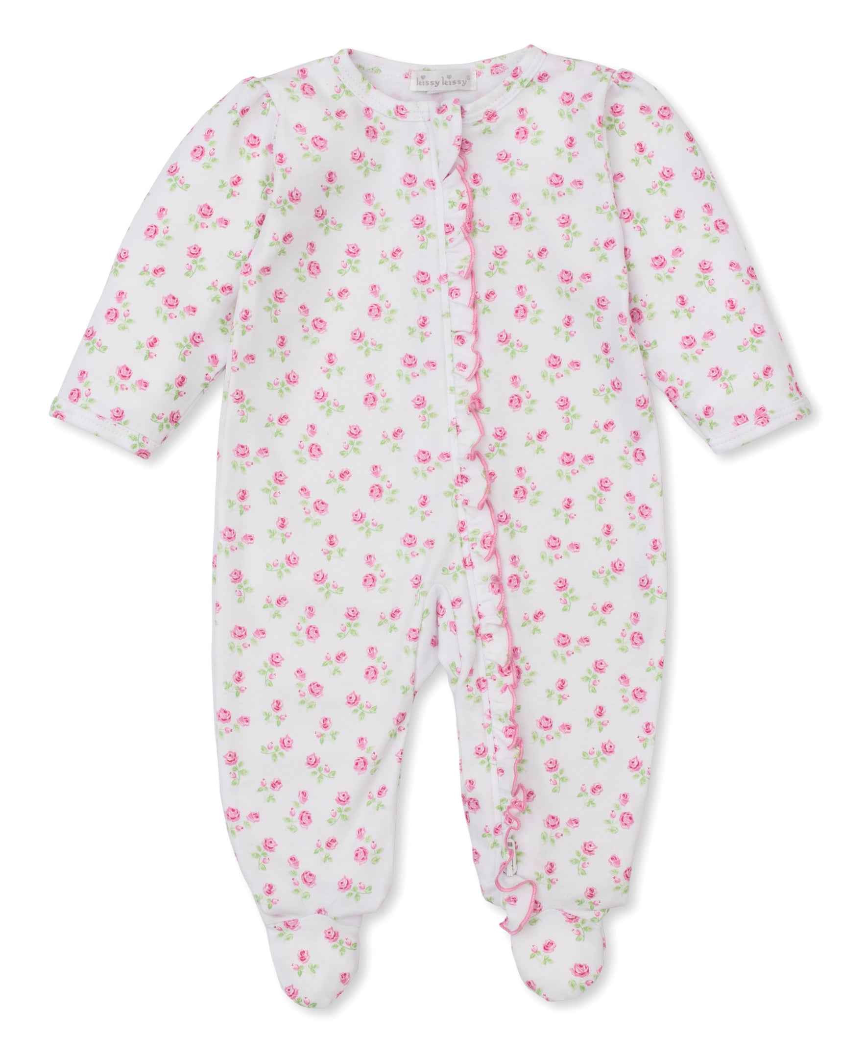 Rosy Roses Zip Footie - Kissy Kissy