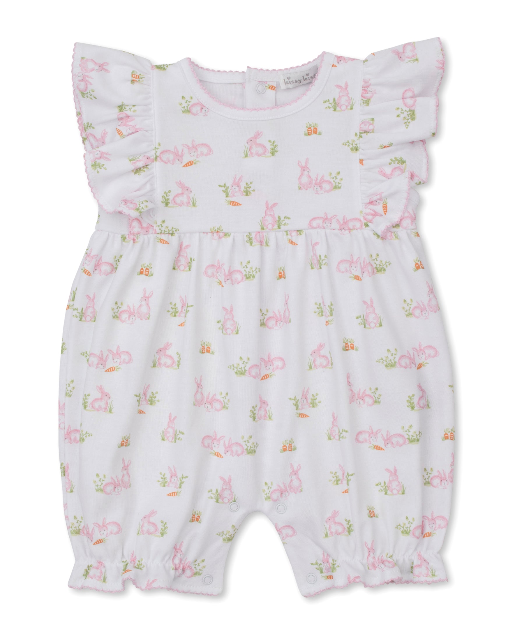 Baby Bunny Patch Pink Print Playsuit - Kissy Kissy