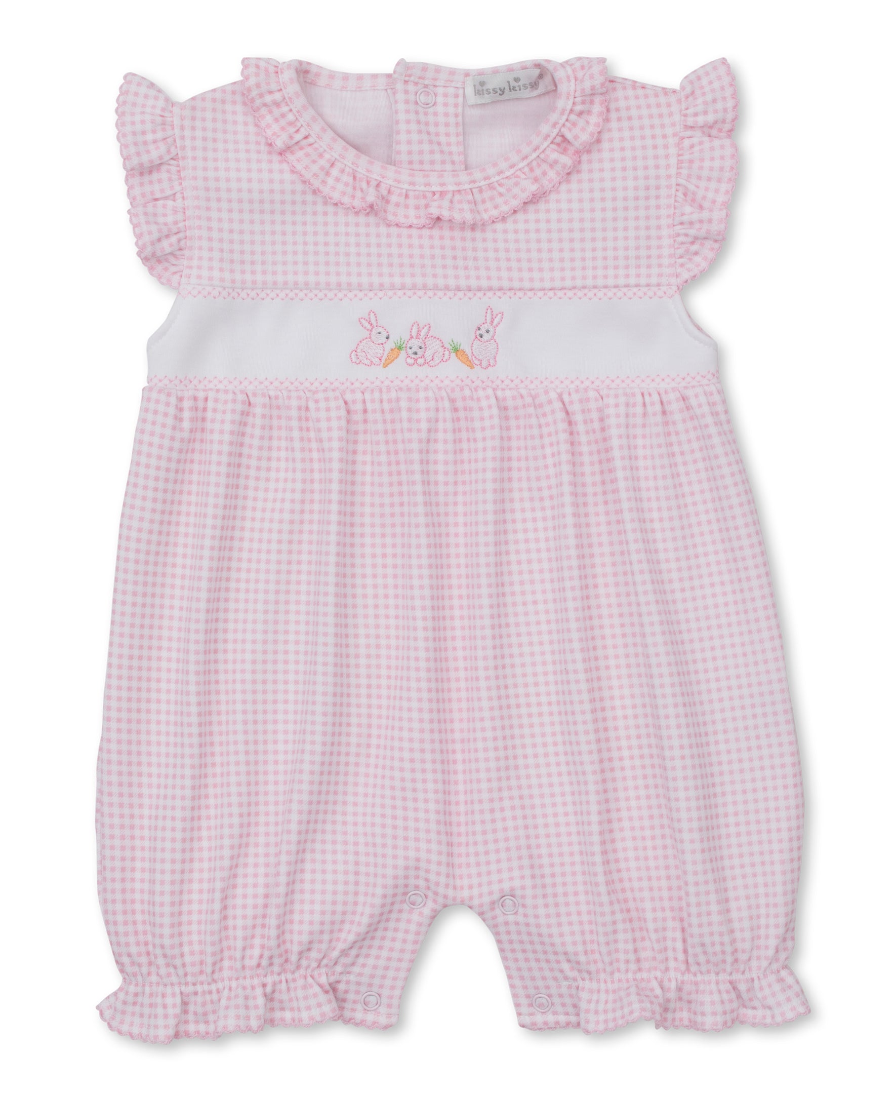 Baby Bunny Patch Pink Short Playsuit - Kissy Kissy