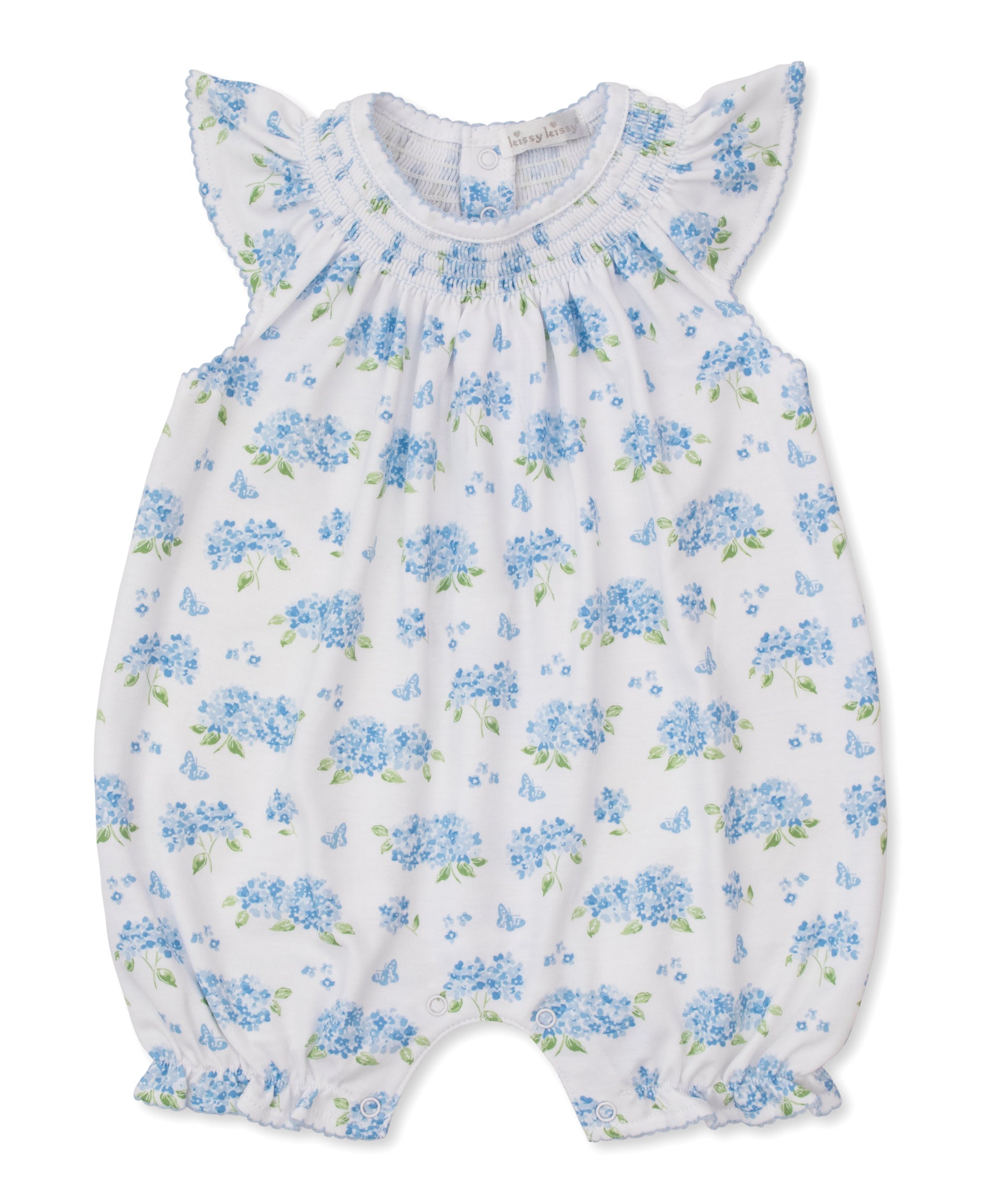 Heavenly Hydrangeas Blue Short Playsuit - Kissy Kissy