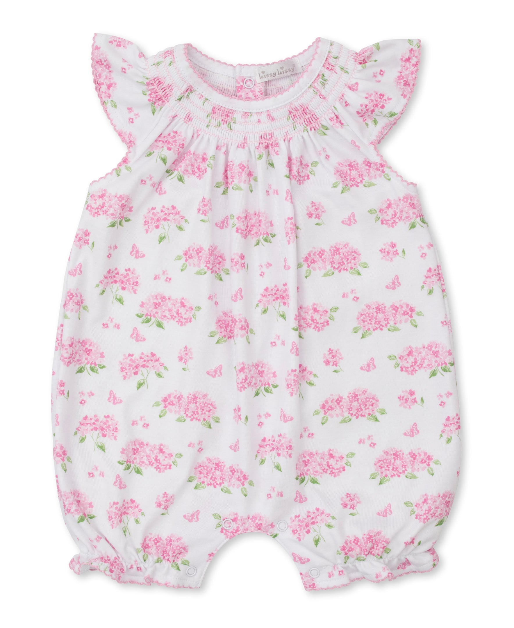 Heavenly Hydrangeas Pink Short Playsuit - Kissy Kissy