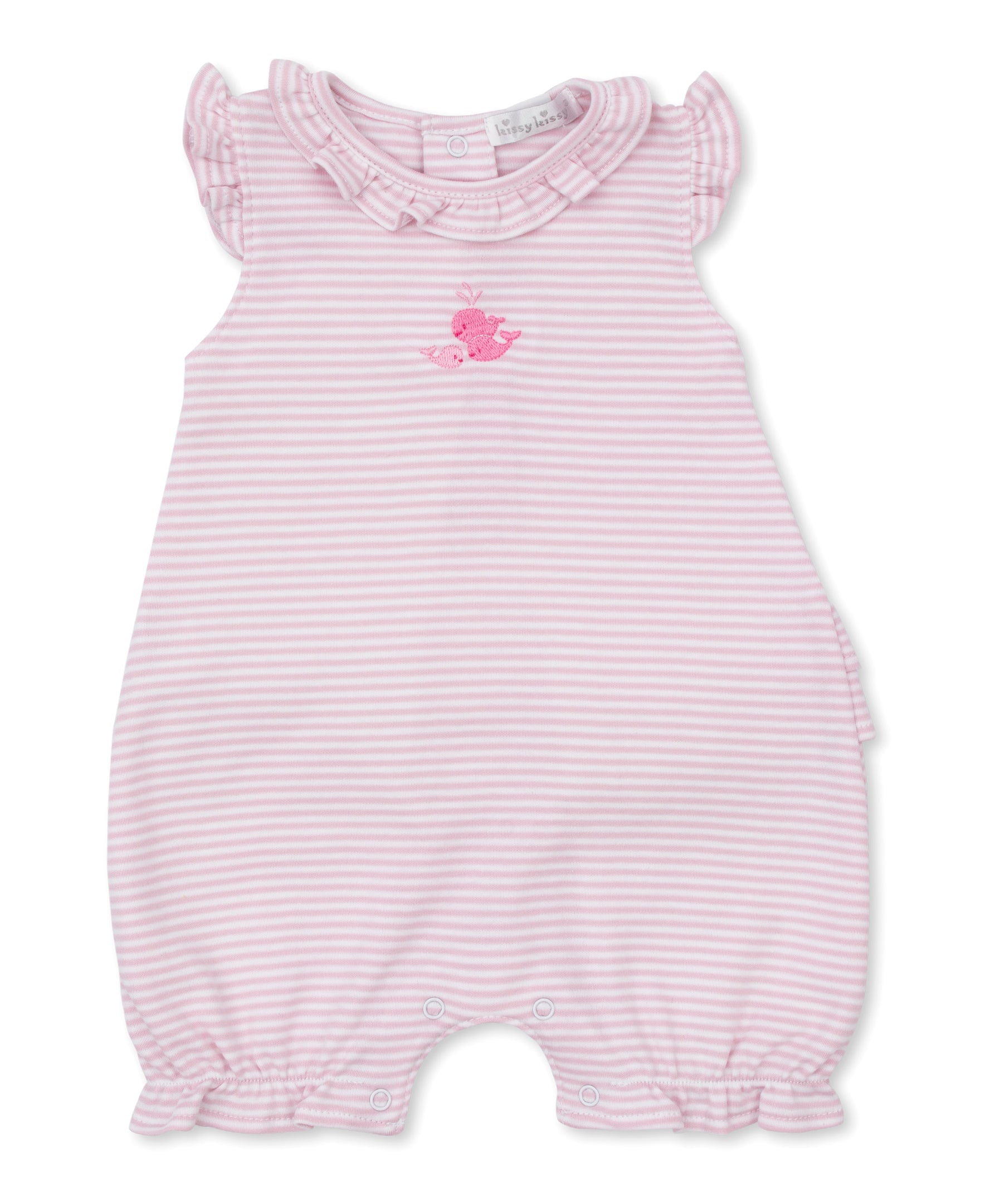 Whale Wonder Pink Short Stripe Playsuit - Kissy Kissy