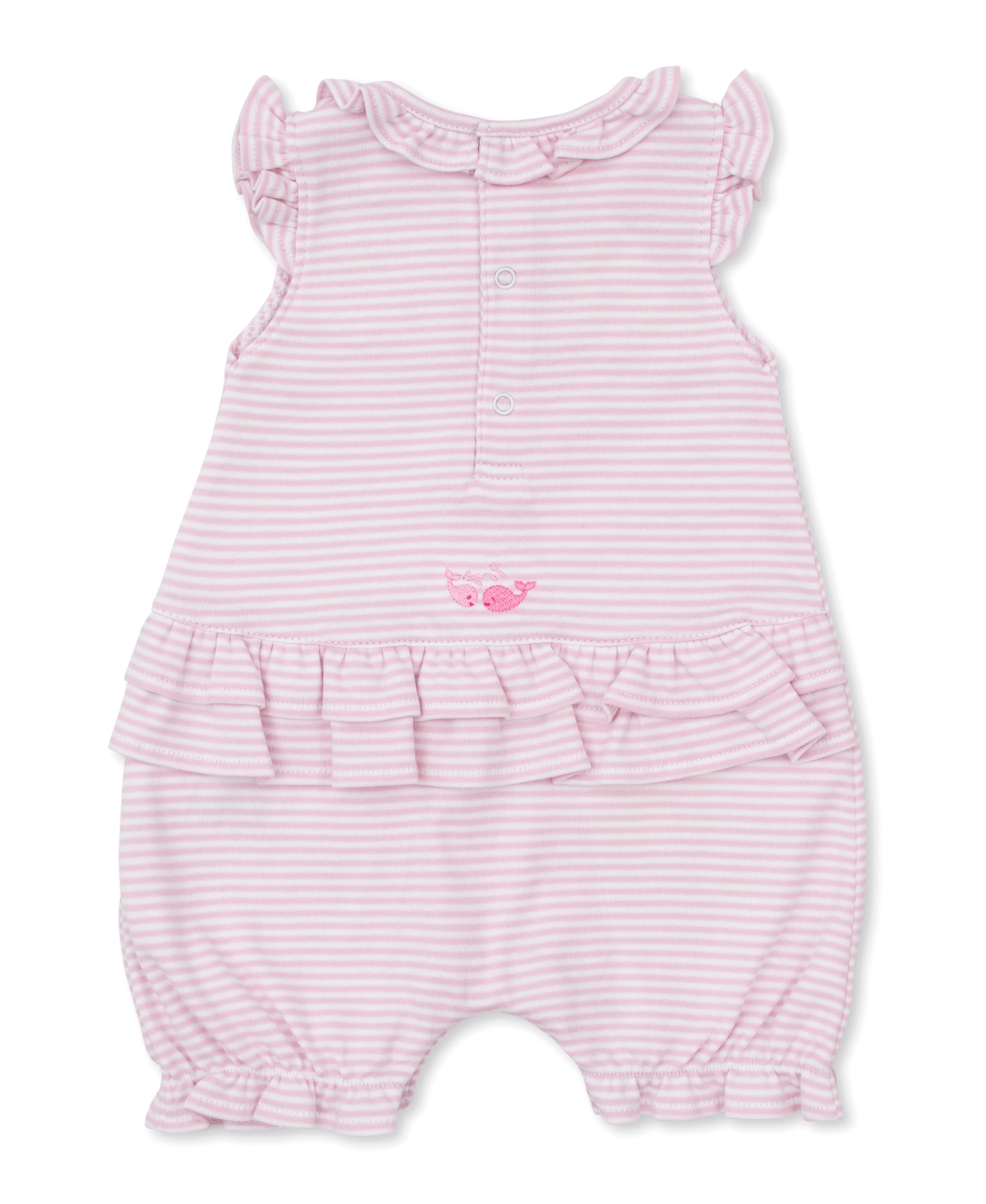 Whale Wonder Pink Short Stripe Playsuit - Kissy Kissy