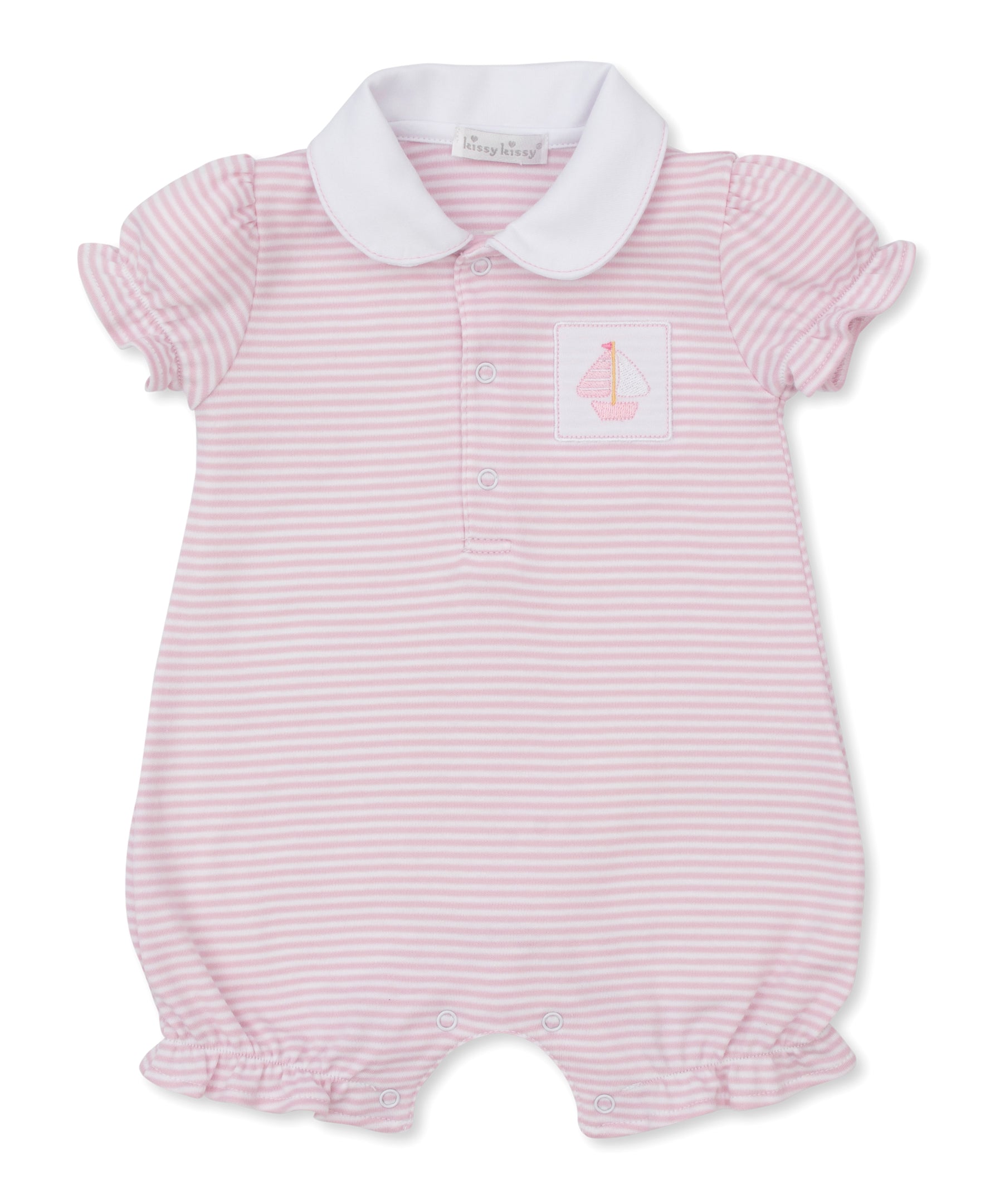 Saturday Regatta Pink Stripe Short Playsuit - Kissy Kissy