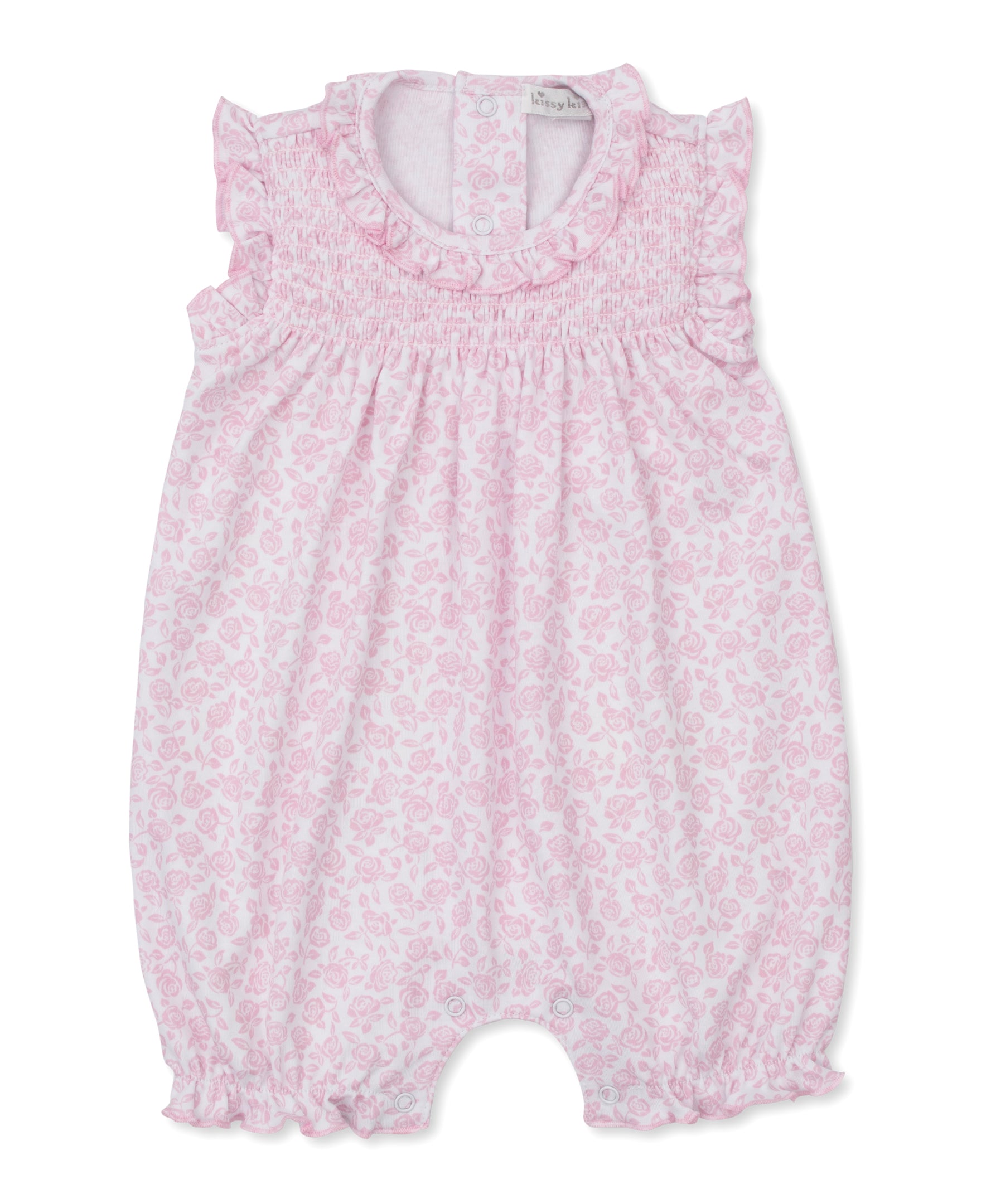 Summer Gardens Pink Smocked Sleeveless Playsuit - Kissy Kissy