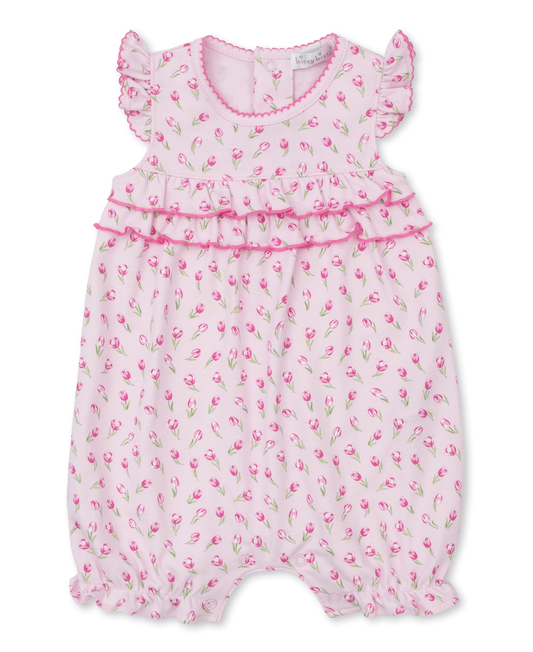 Tulip Blossoms Short Pink Playsuit - Kissy Kissy