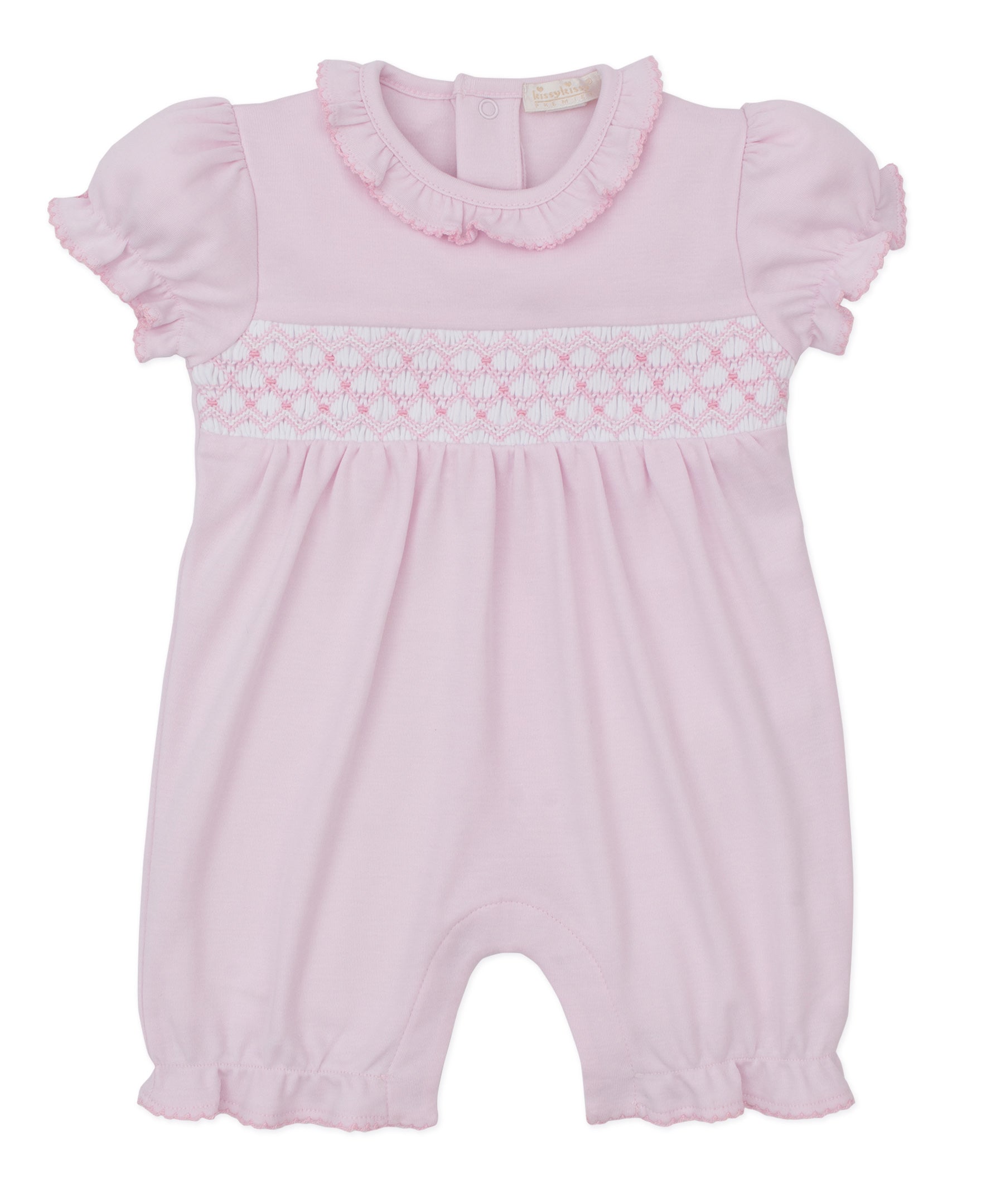 CLB Summer 25 Pink Hand Smocked Playsuit - Kissy Kissy