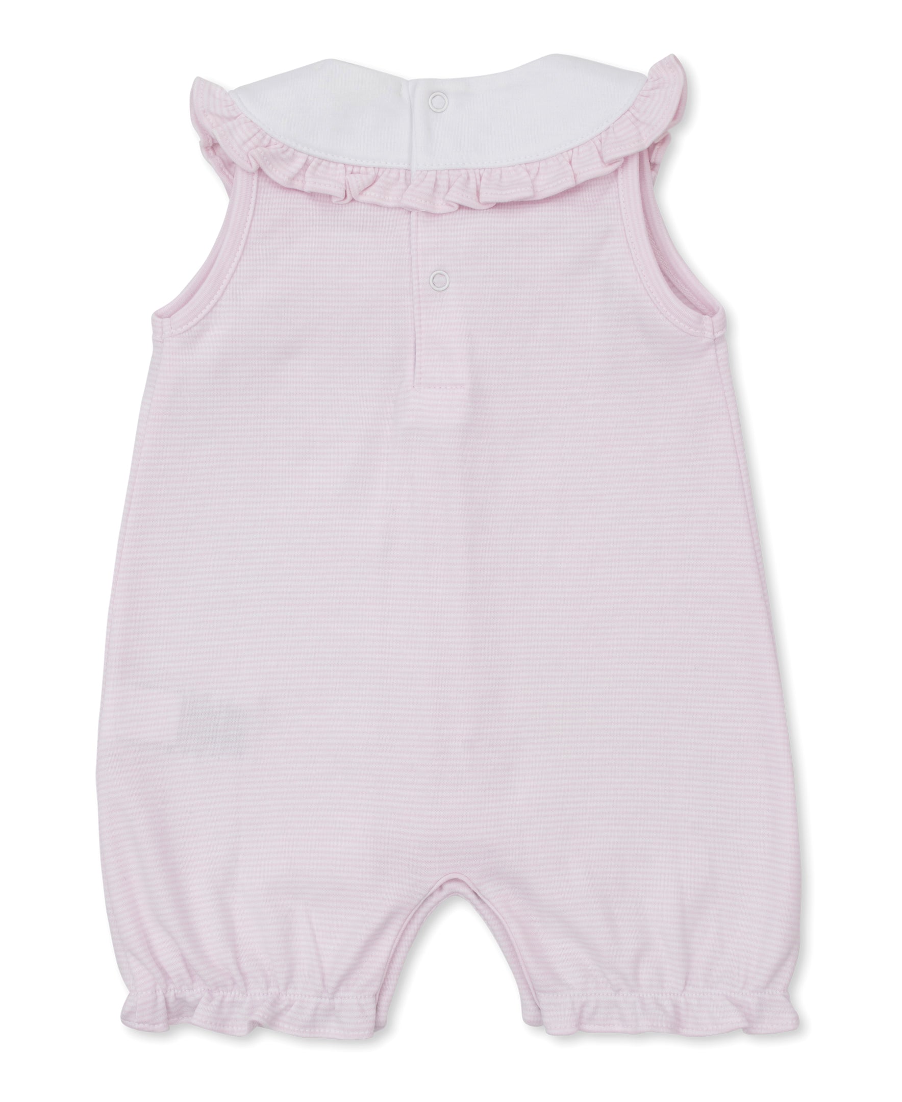 SCE Crabs & Whales Pink Hand Emb. Short Stripe Playsuit - Kissy Kissy