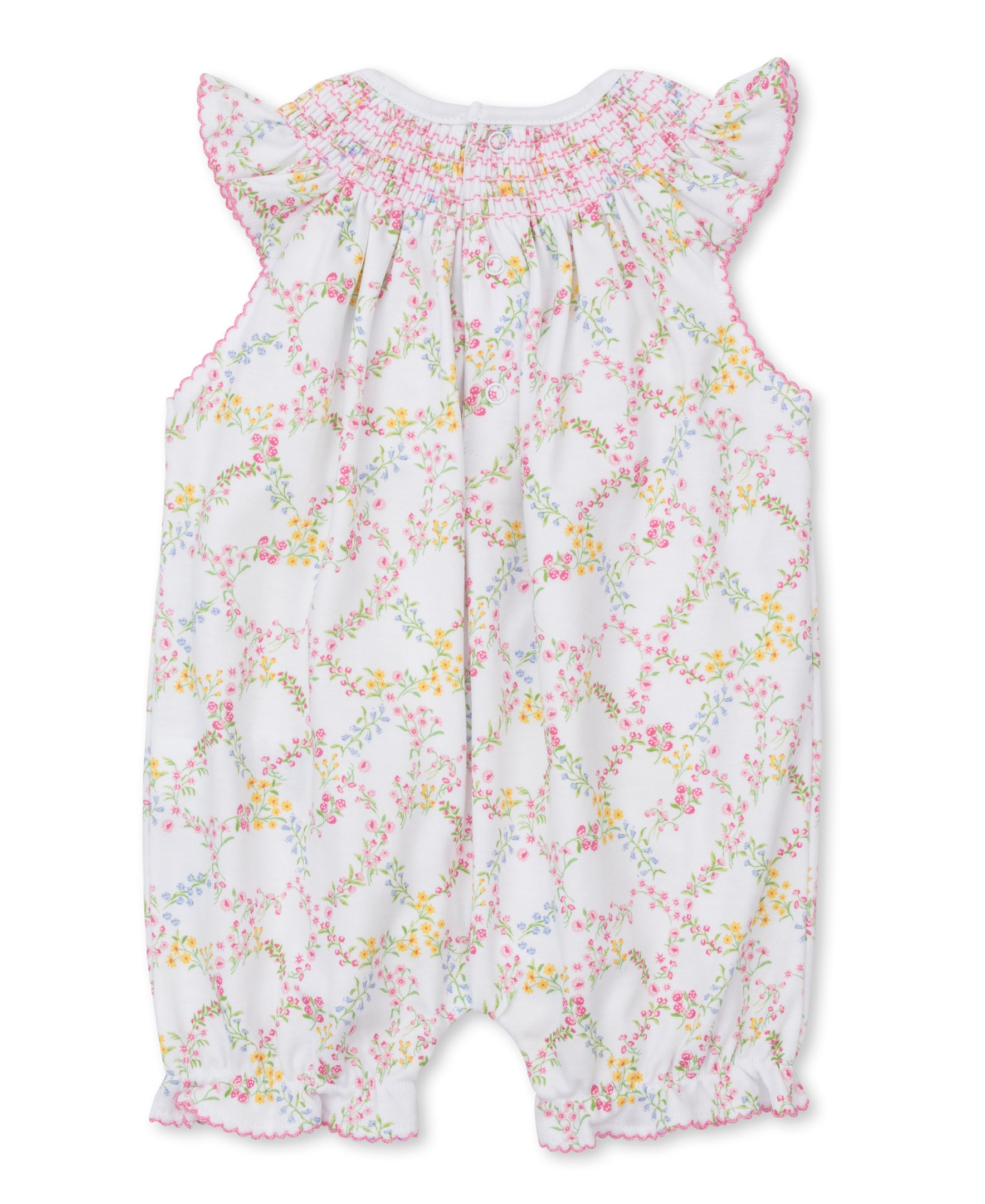 Garden Trellis Short Smocked Playsuit - Kissy Kissy