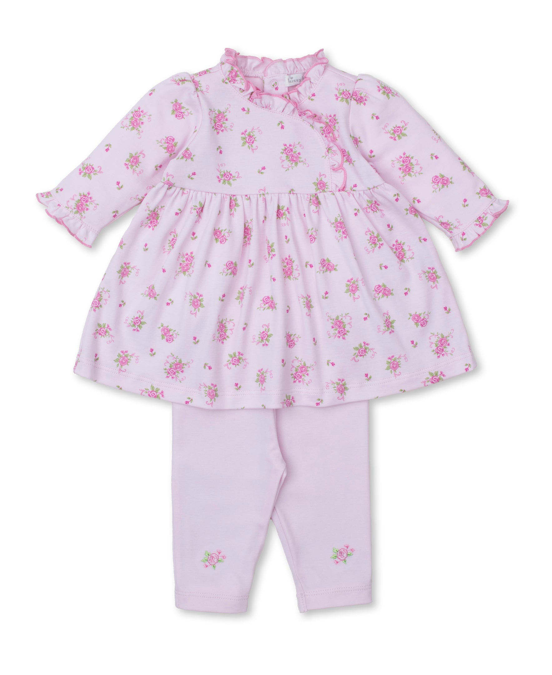 Pink Rose Scrolls Dress Set - Kissy Kissy