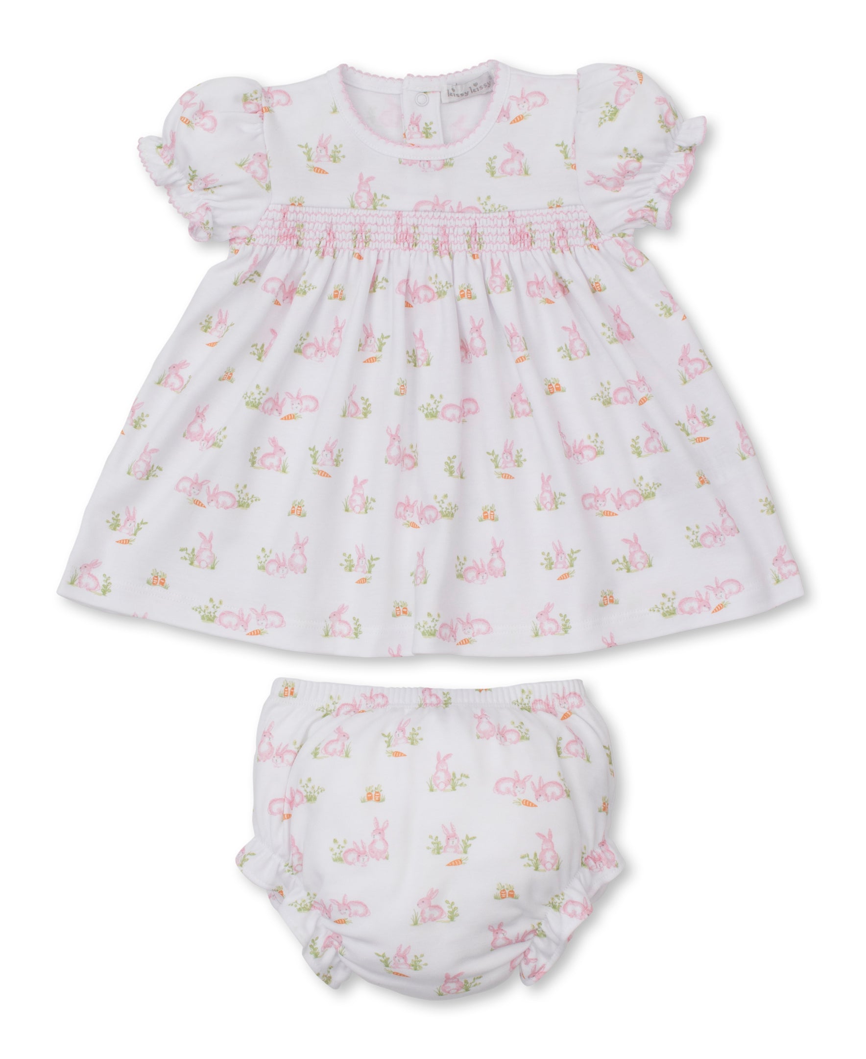 Baby Bunny Patch Pink Print Dress Set - Kissy Kissy