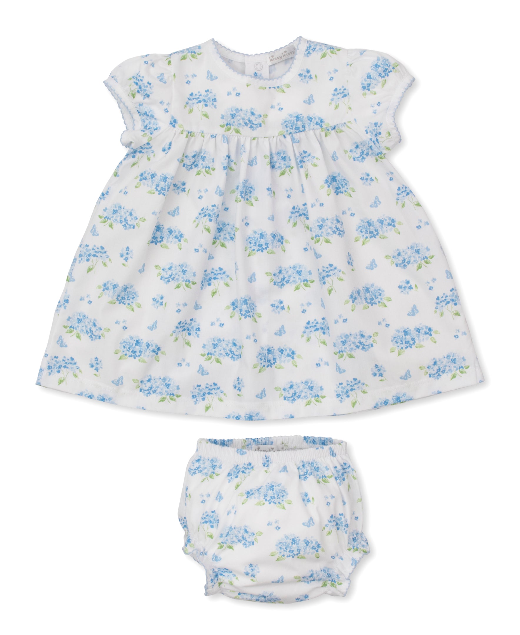 Heavenly Hydrangeas Blue Woven Dress Set - Kissy Kissy