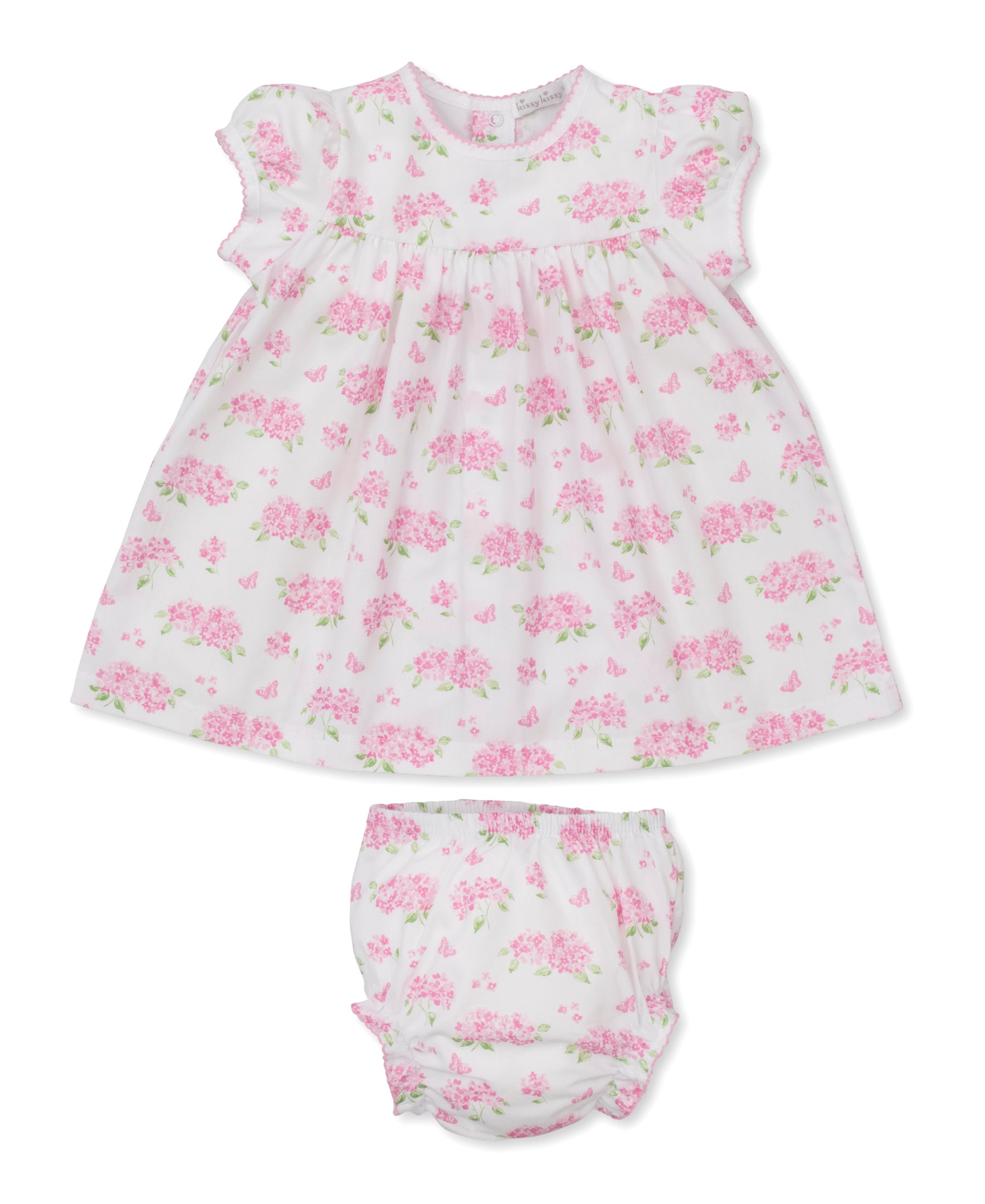 Heavenly Hydrangeas Pink Woven Dress Set - Kissy Kissy