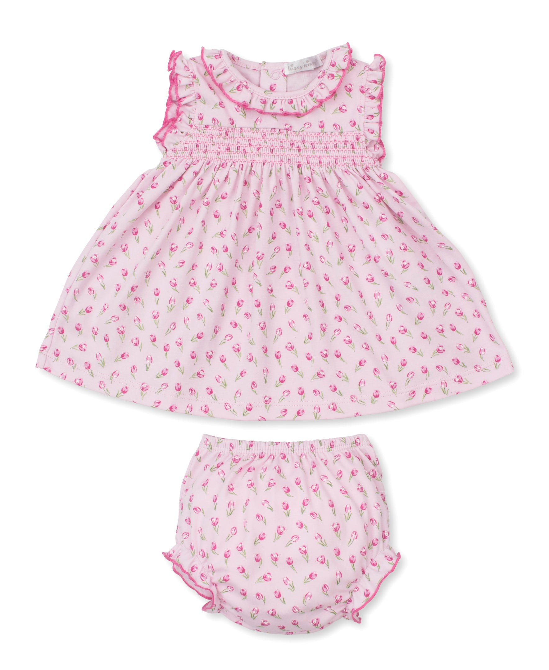 Tulip Blossoms Pink Smocked Dress Set - Kissy Kissy