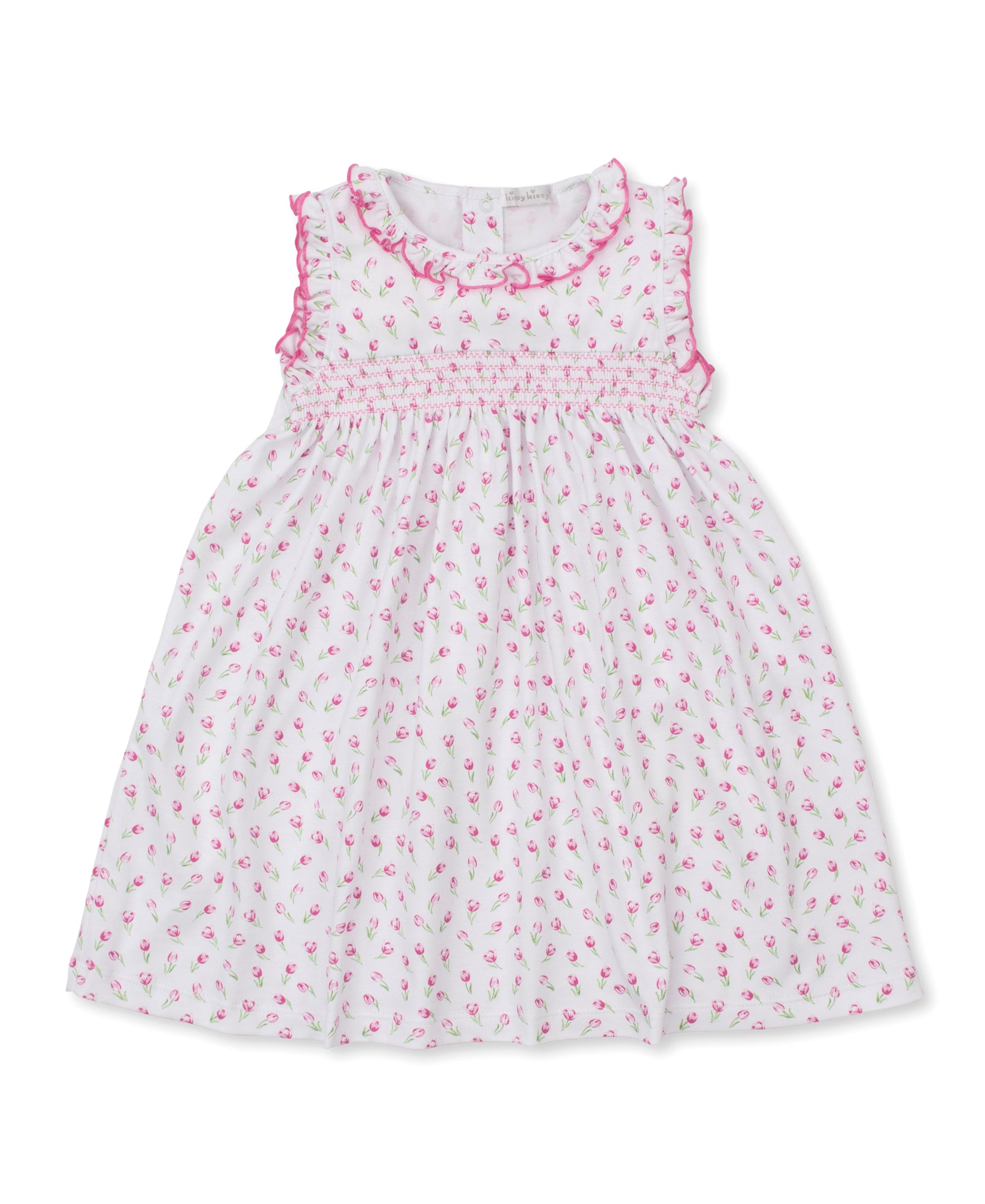 Tulip Blossoms White Smocked Toddler Dress - Kissy Kissy