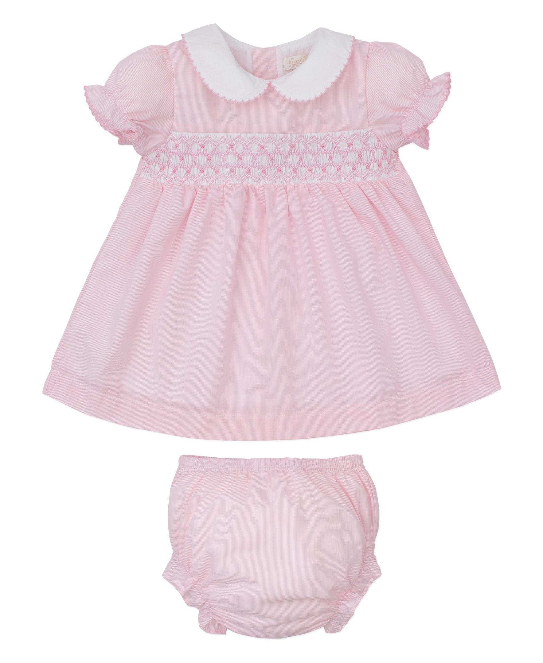 CLB Summer 25 Woven Hand Smocked Pink Dress Set - Kissy Kissy