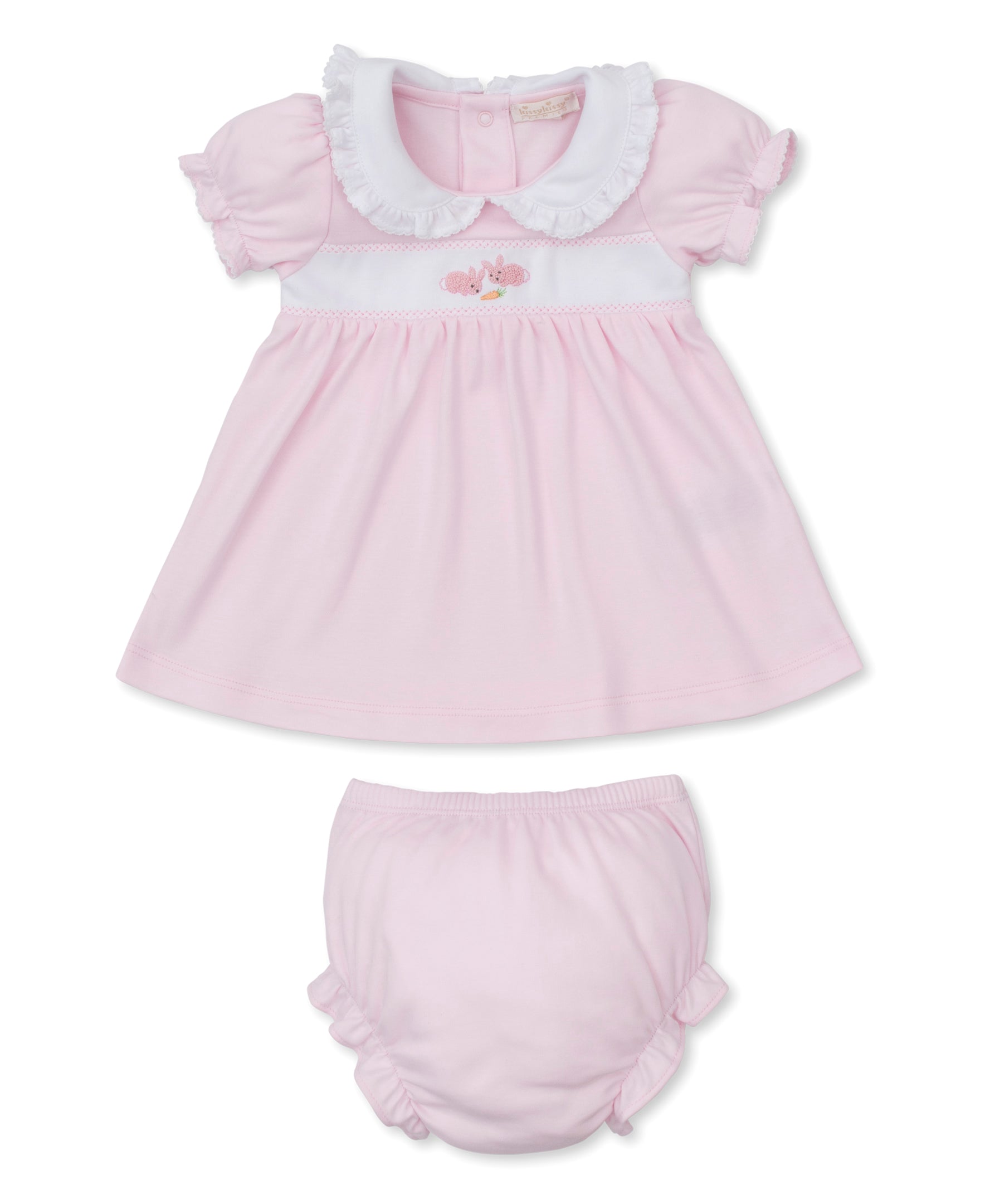 Premier Baby Bunny Patch Pink Hand Emb. Dress Set - Kissy Kissy