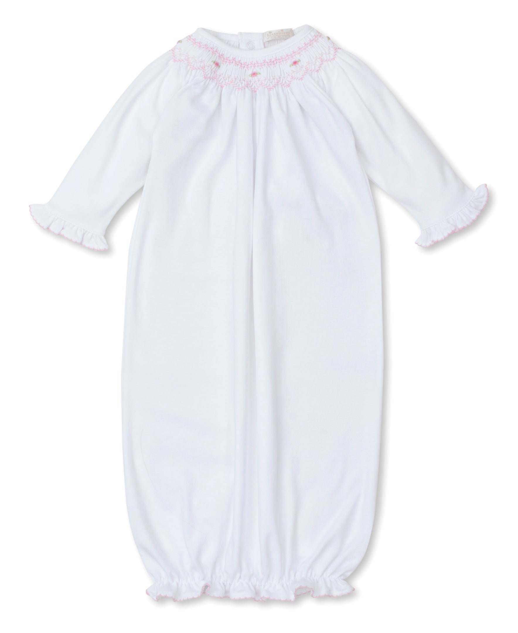 CLB Fall Bishop 24 White/Pink Hand Smocked Sack