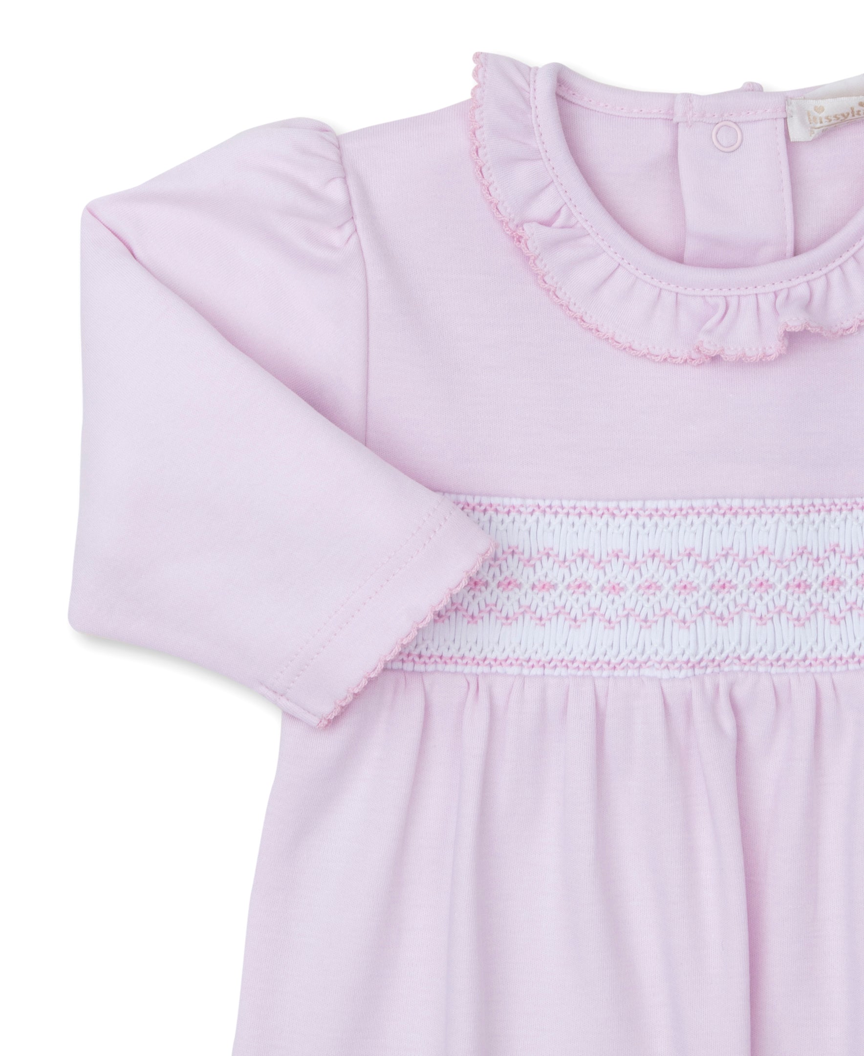 CLB Fall 24 Pink Hand Smocked Sack Gown - Kissy Kissy