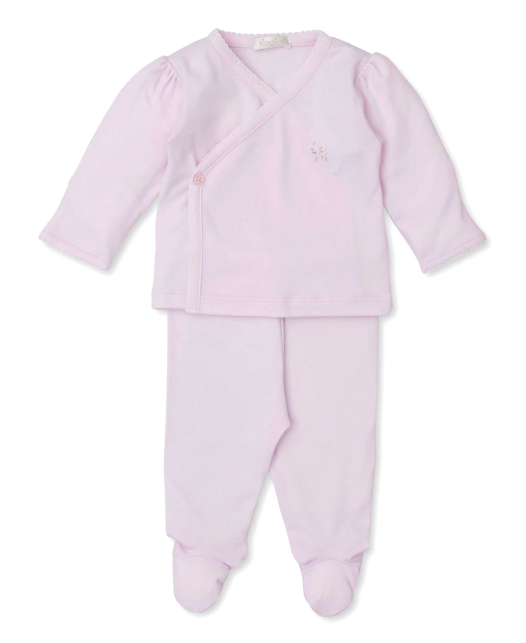 SCE Fleecy Sheep Pink Hand Emb. Footed Pant Set