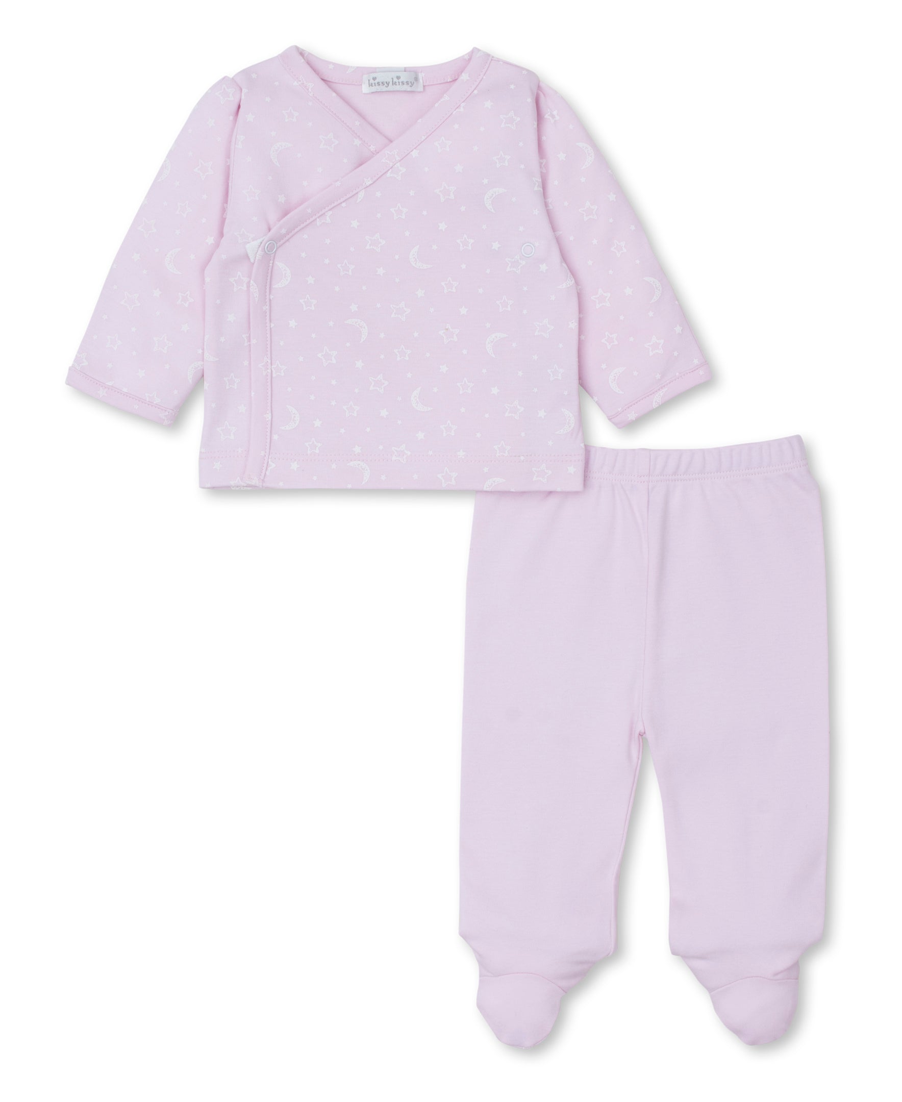 Crescent Moonlight Pink Footed Pant Set - Kissy Kissy