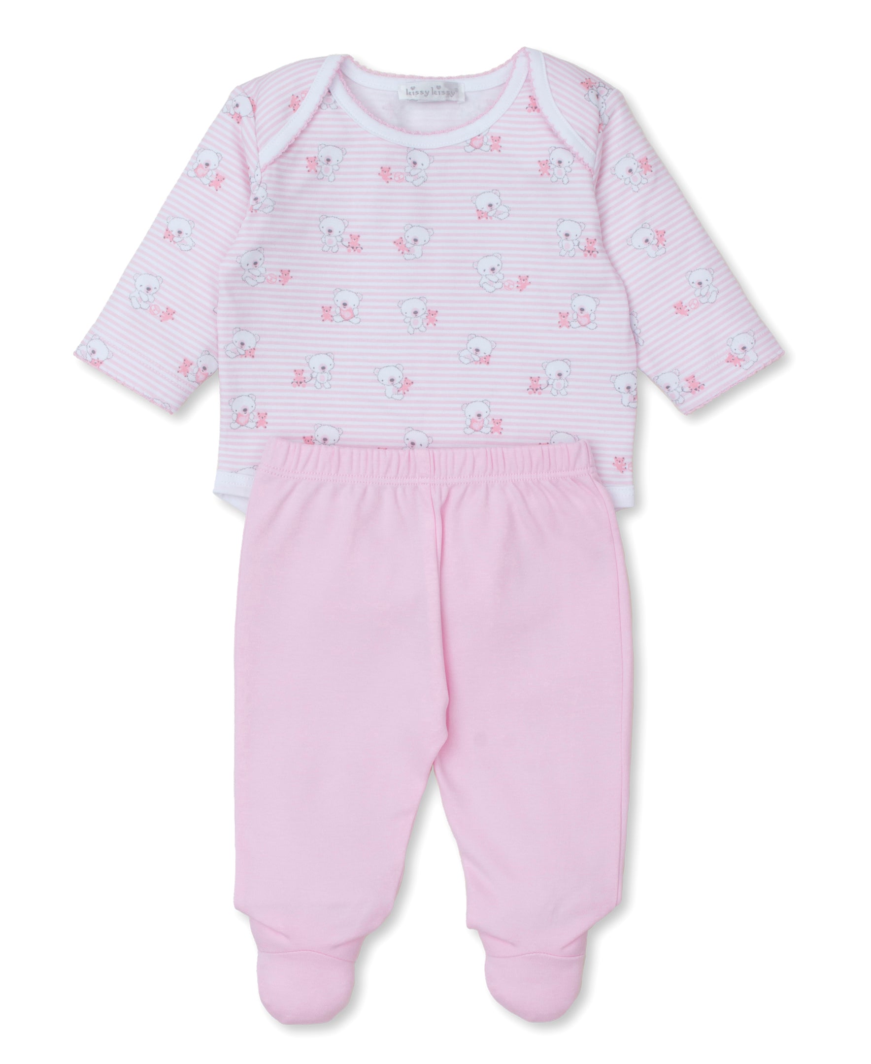 Beary Best Friends Pink Footed Pant Set - Kissy Kissy