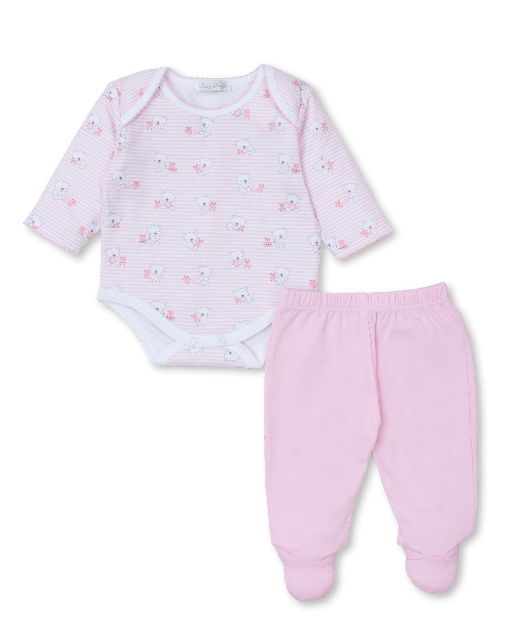 Beary Best Friends Pink Footed Pant Set - Kissy Kissy