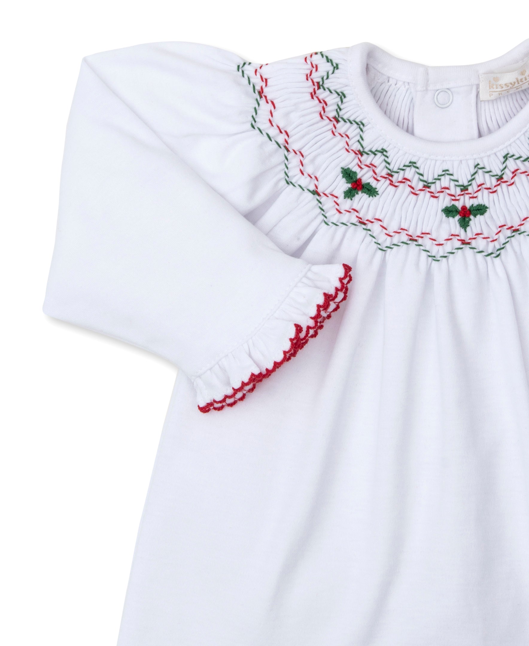 CLB Holiday Medley 24 Hand Smocked Mistletoe Pant Set - Kissy Kissy