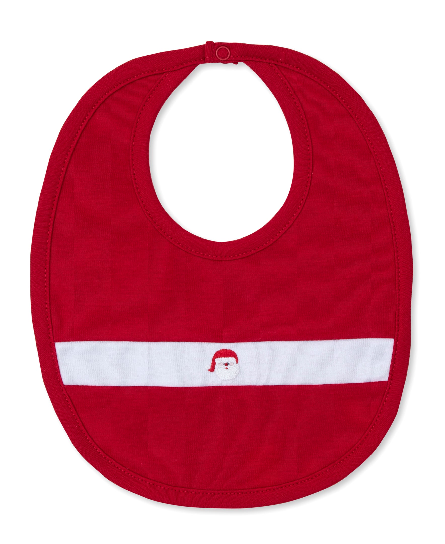 CLB Holiday Medley 24 Red Hand Emb. Santa Bib - Kissy Kissy