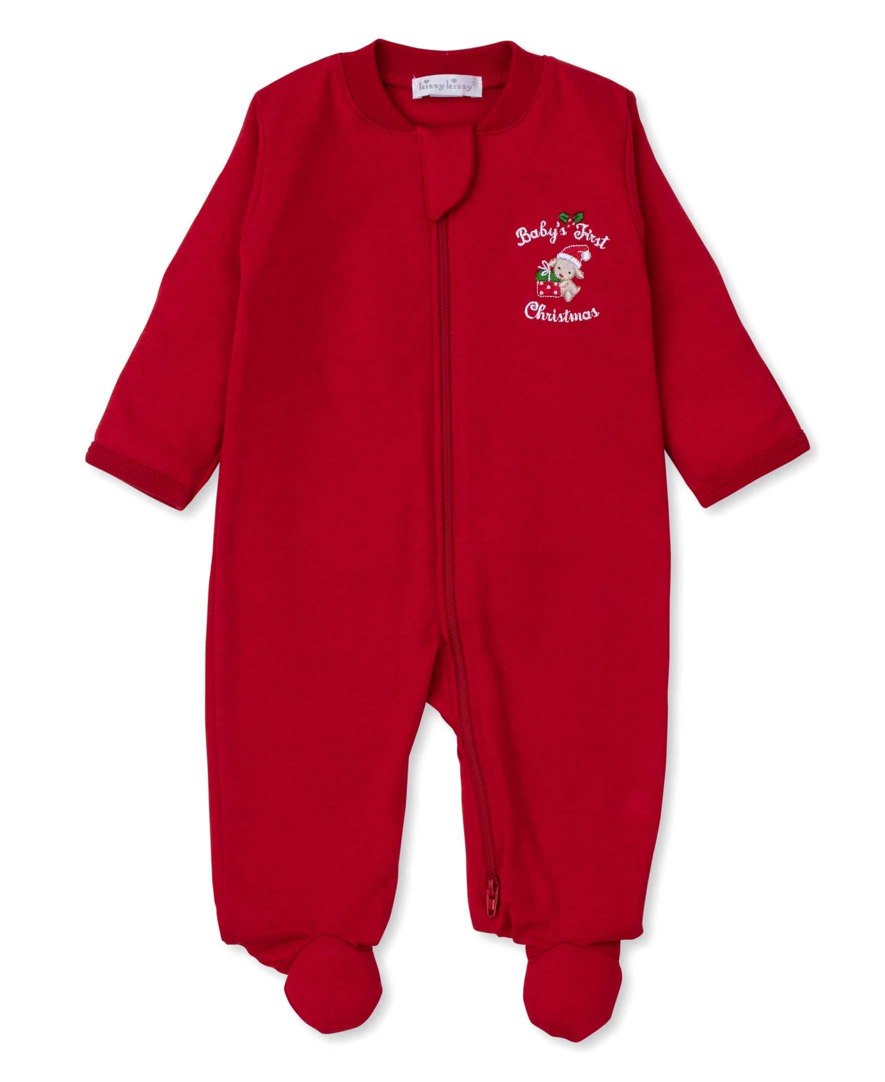 Baby's First Christmas 24 Red Zip Footie - Kissy Kissy