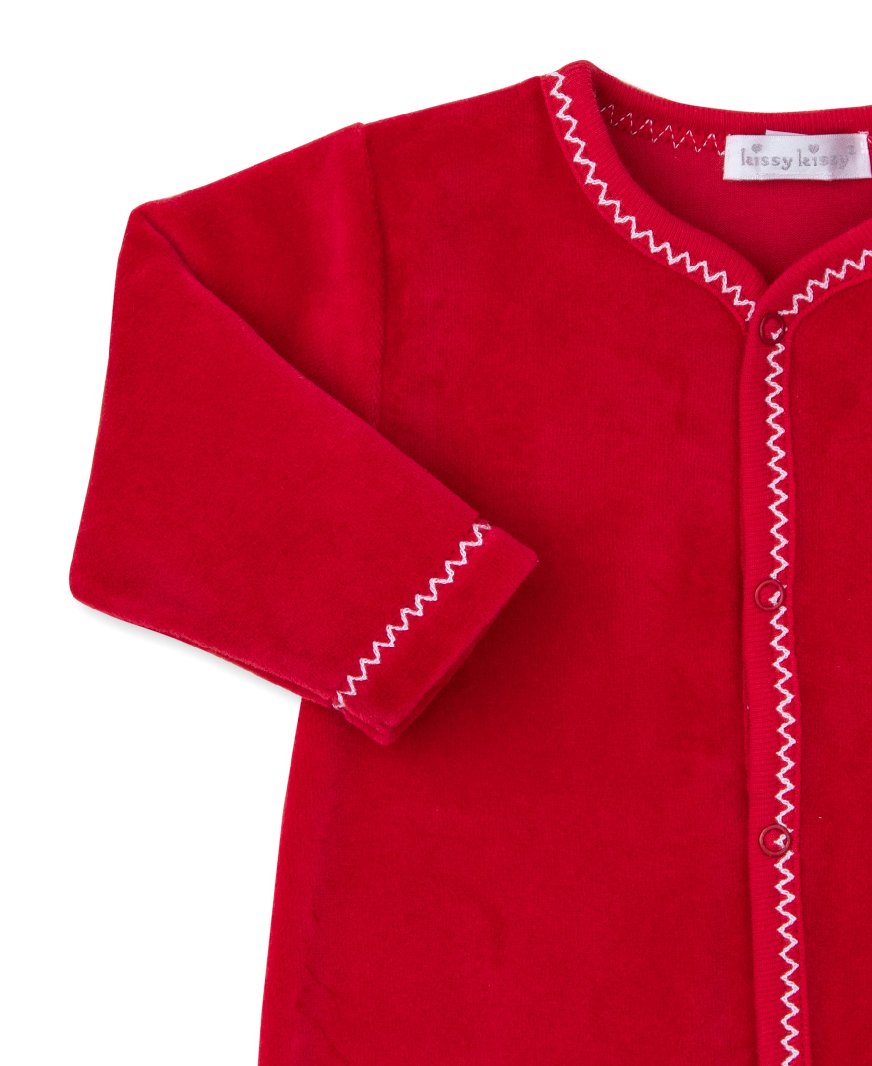 Baby's First Christmas 24 Red Velour Footie - Kissy Kissy