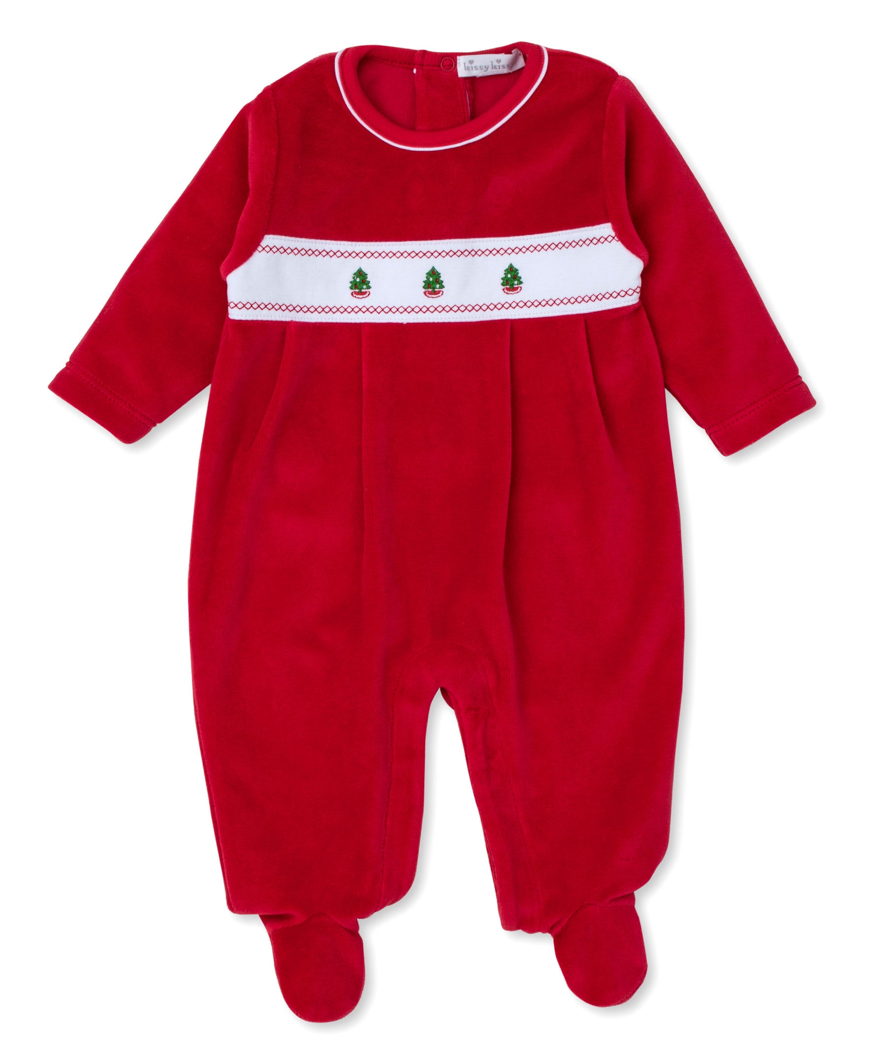 Classic Treasures Holiday FA24 Velour Footie - Kissy Kissy