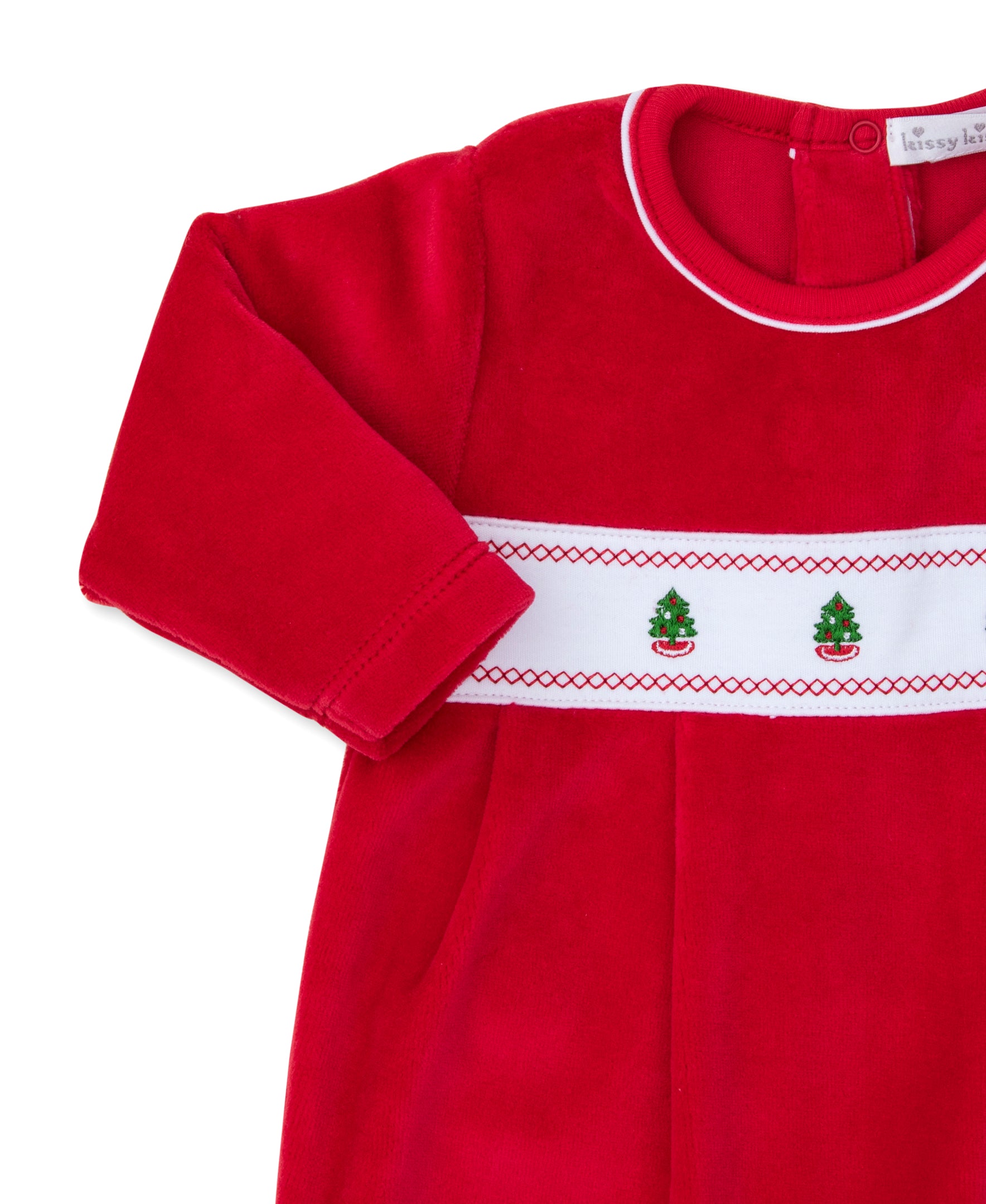 Classic Treasures Holiday FA24 Velour Footie - Kissy Kissy