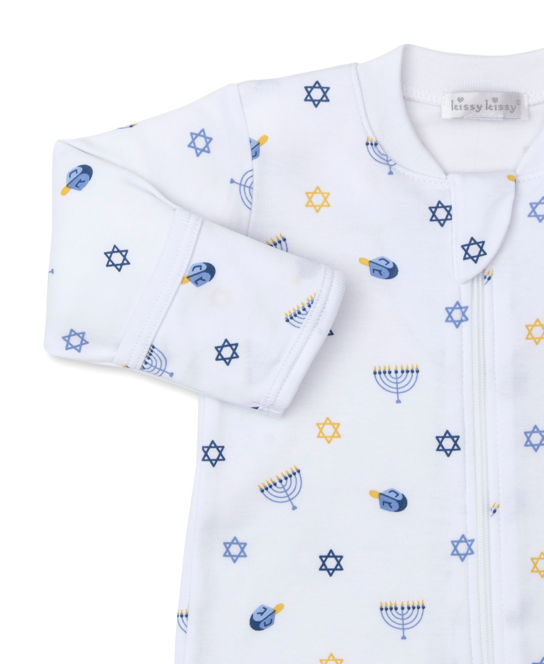 My First Hanukkah Zip Footie - Kissy Kissy