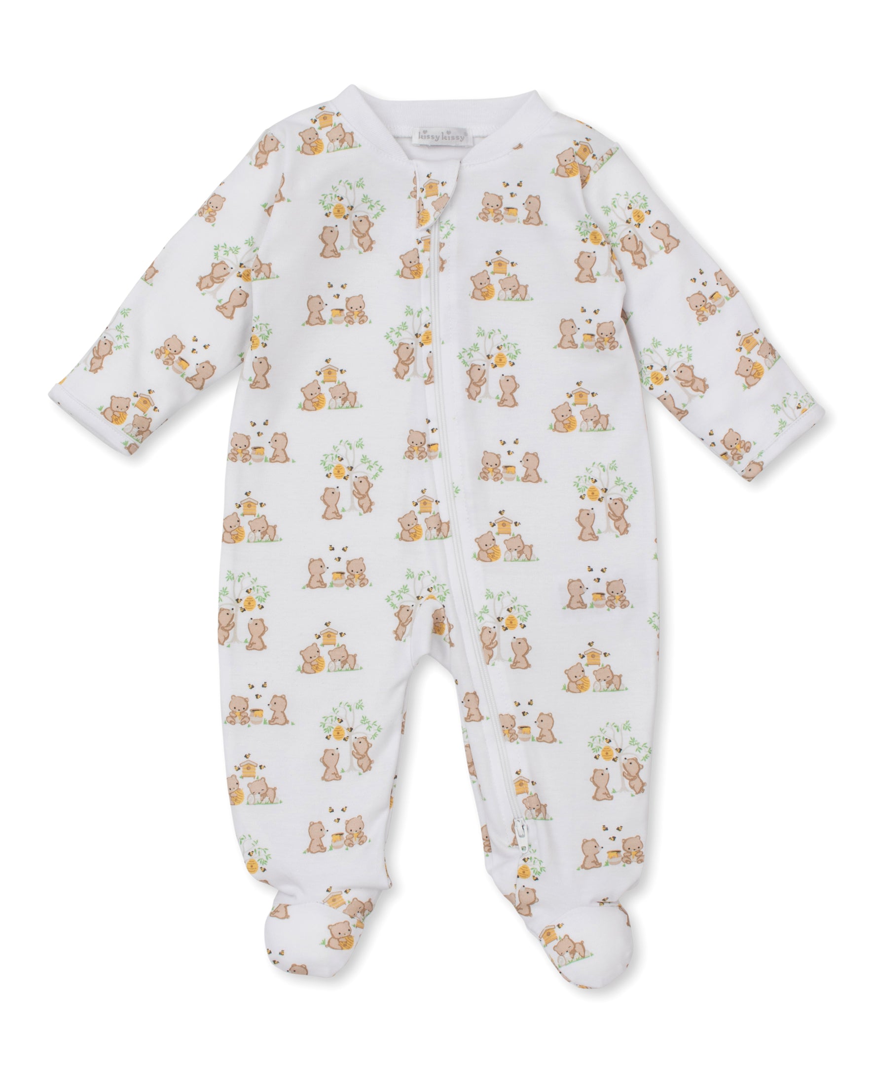 Honey Bear Cubs Zip Footie - Kissy Kissy