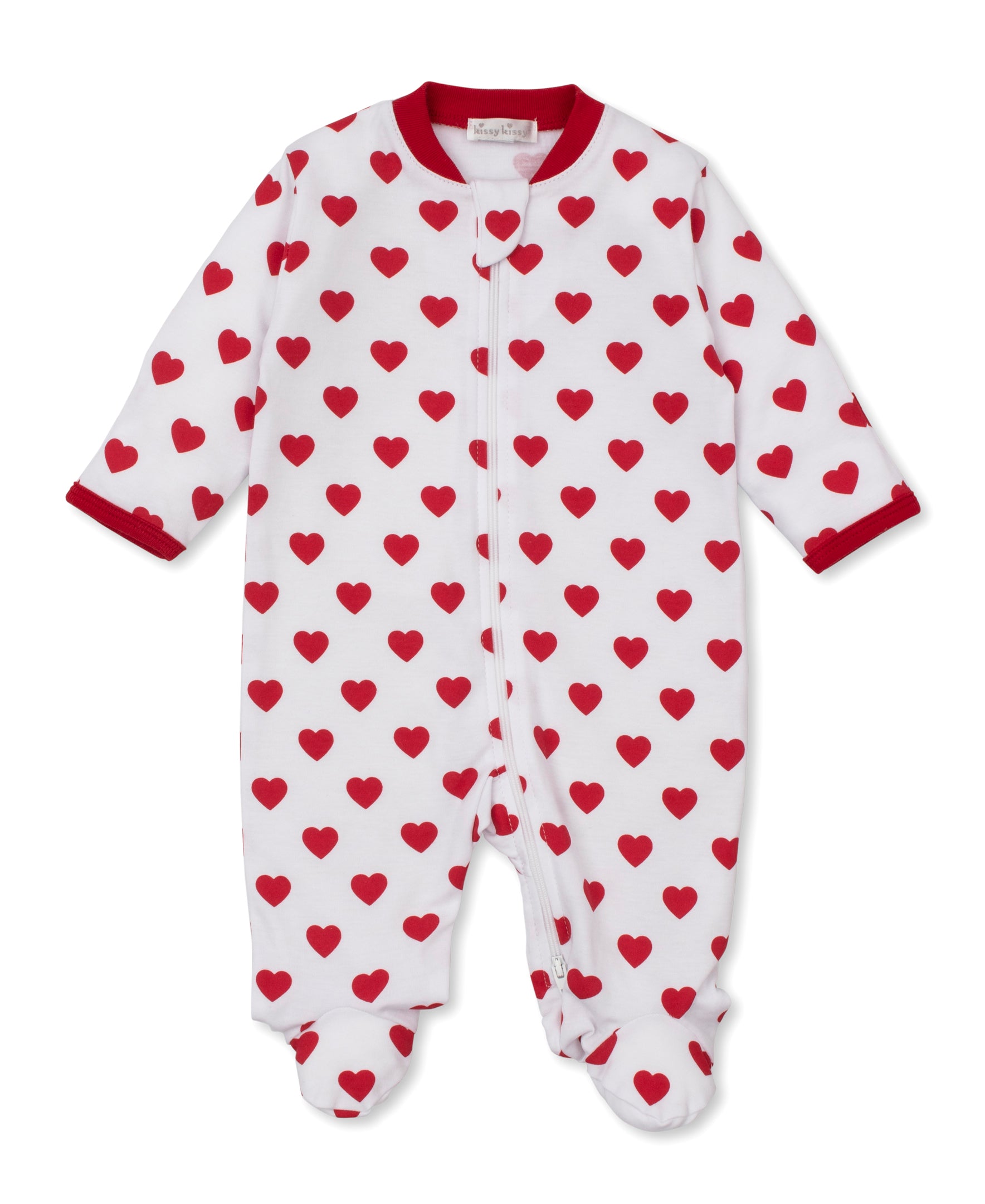 Be My Valentine Zip Footie - Kissy Kissy