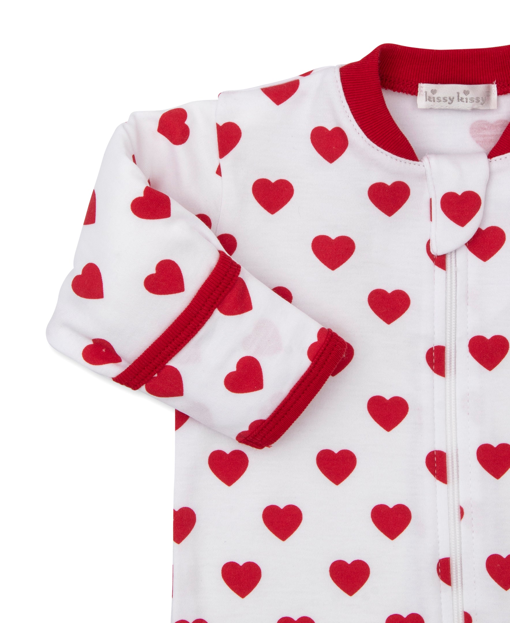 Be My Valentine Zip Footie - Kissy Kissy