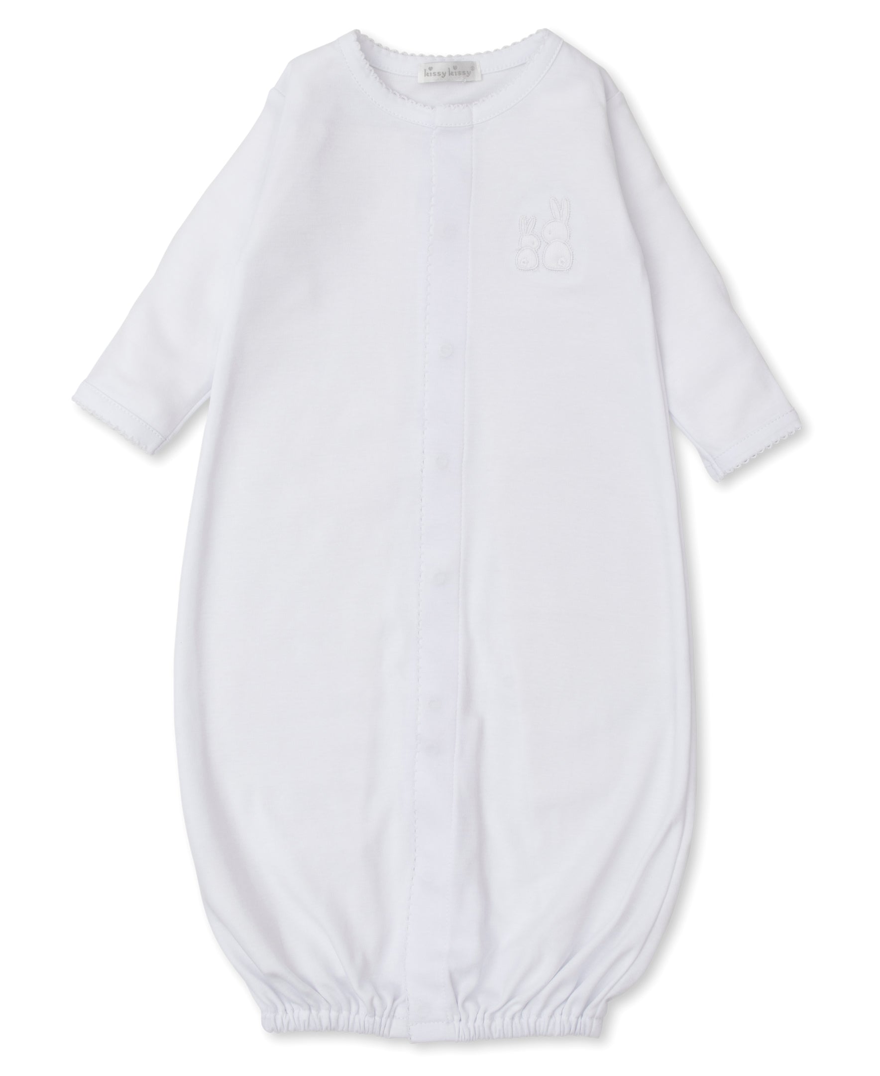 Pique Cuddle Bunnies White Convertible Gown