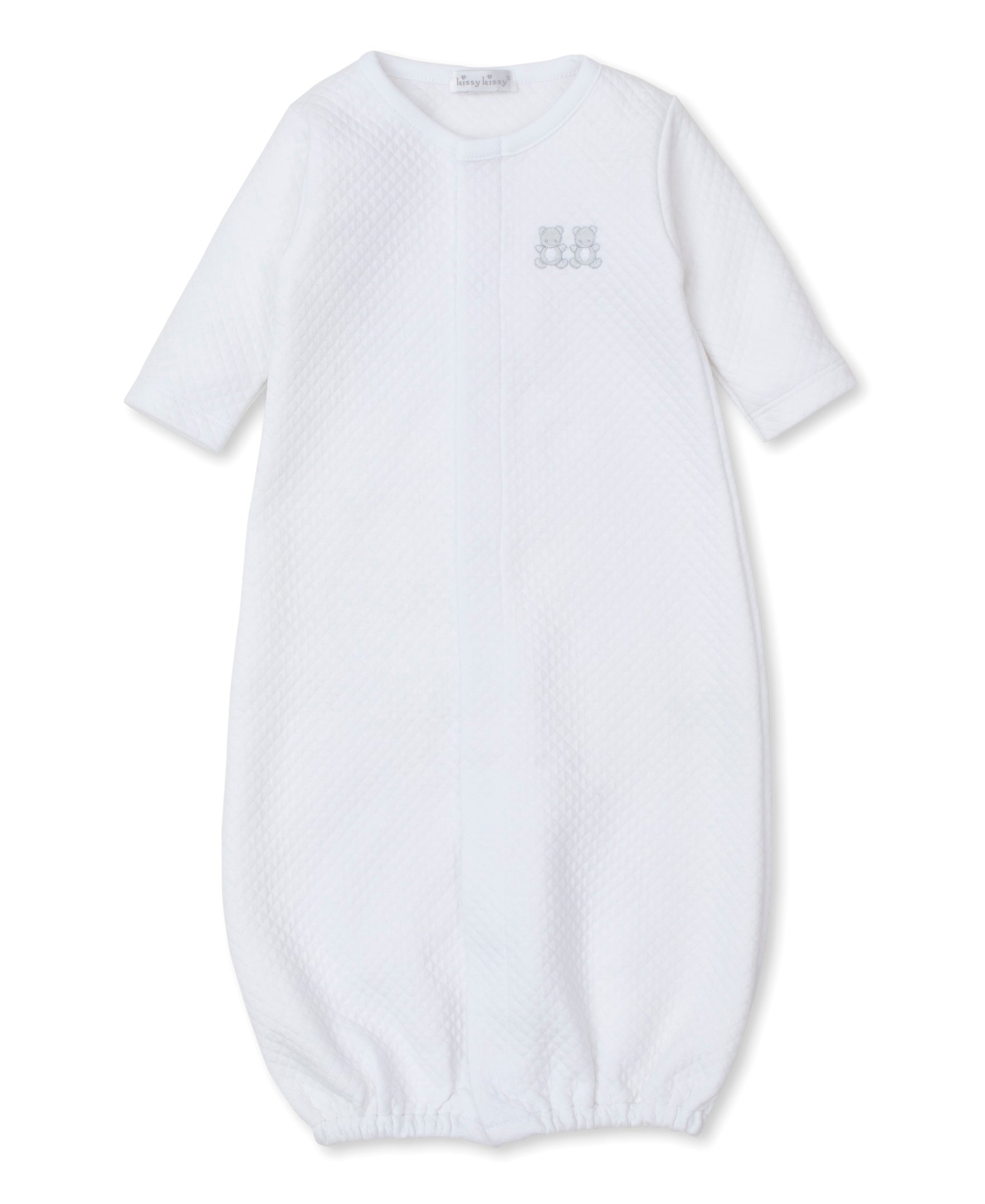 Baby Bear Cub White Jacquard Convertible Gown