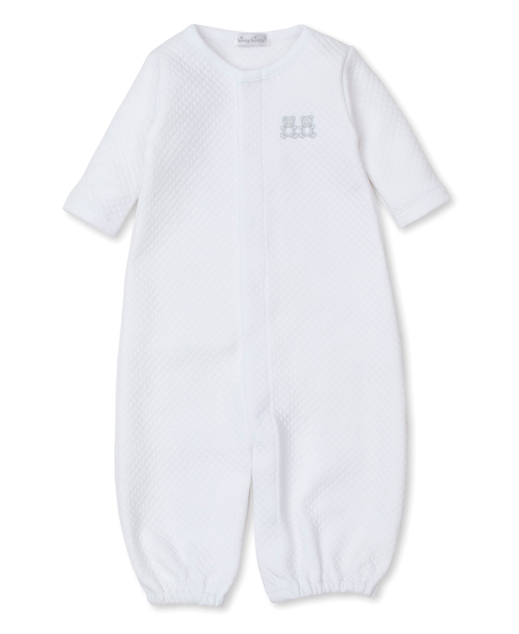 Baby Bear Cub White Jacquard Convertible Gown