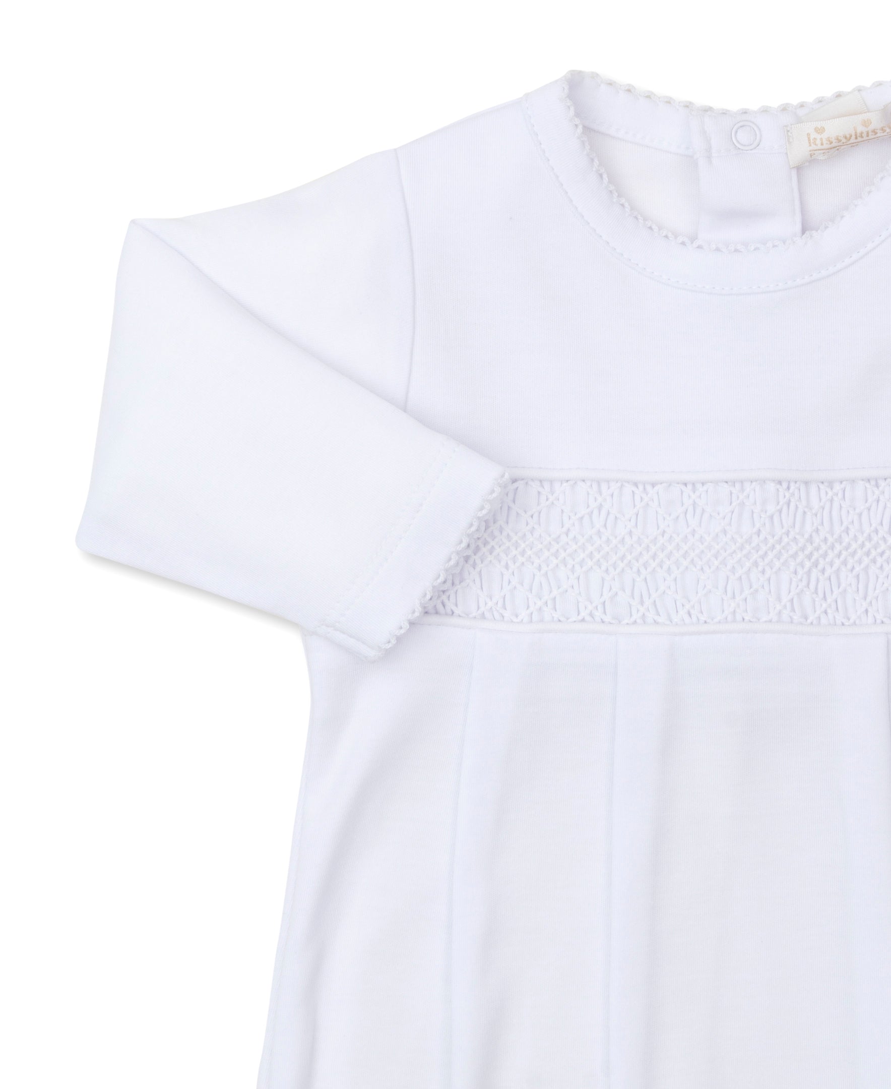 Hand Smocked CLB Charmed White Sack Gown - Kissy Kissy