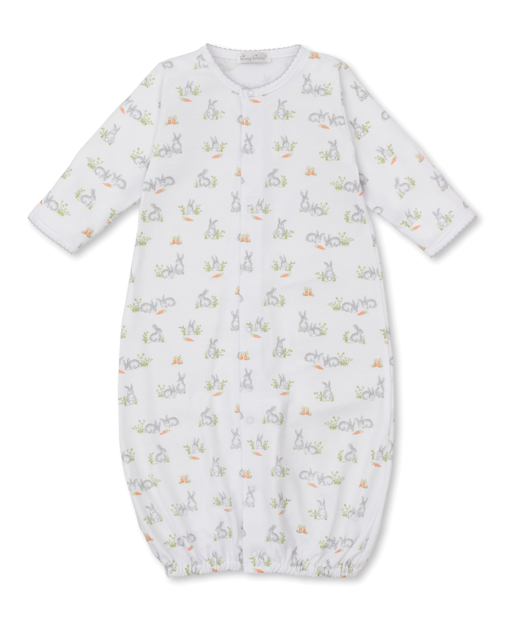 Baby Bunny Patch Silver Convertible Gown - Kissy Kissy