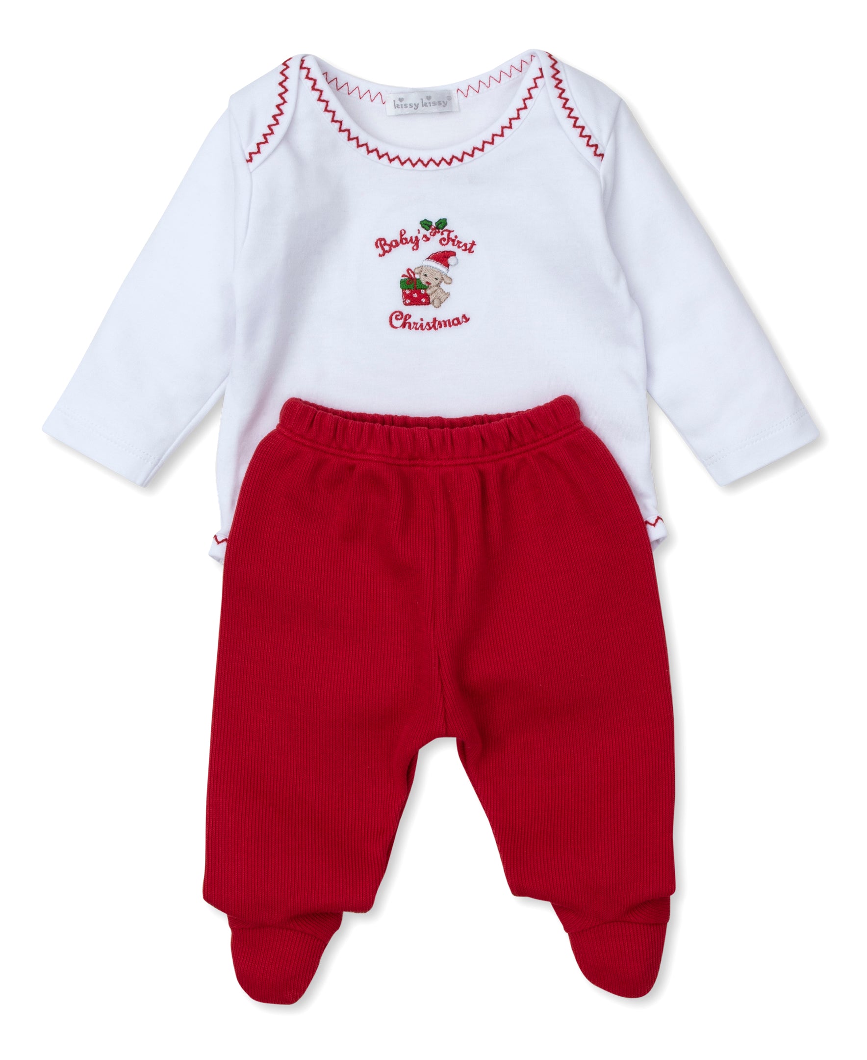 Baby's First Christmas 24 Footed Pant Set - Kissy Kissy