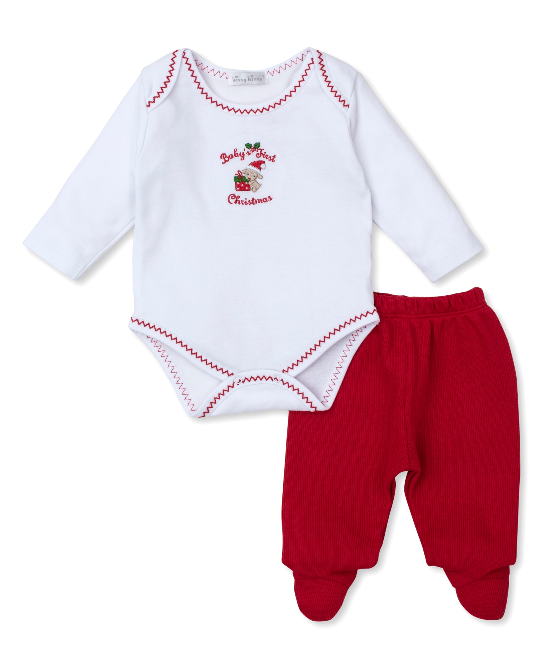 Baby's First Christmas 24 Footed Pant Set - Kissy Kissy