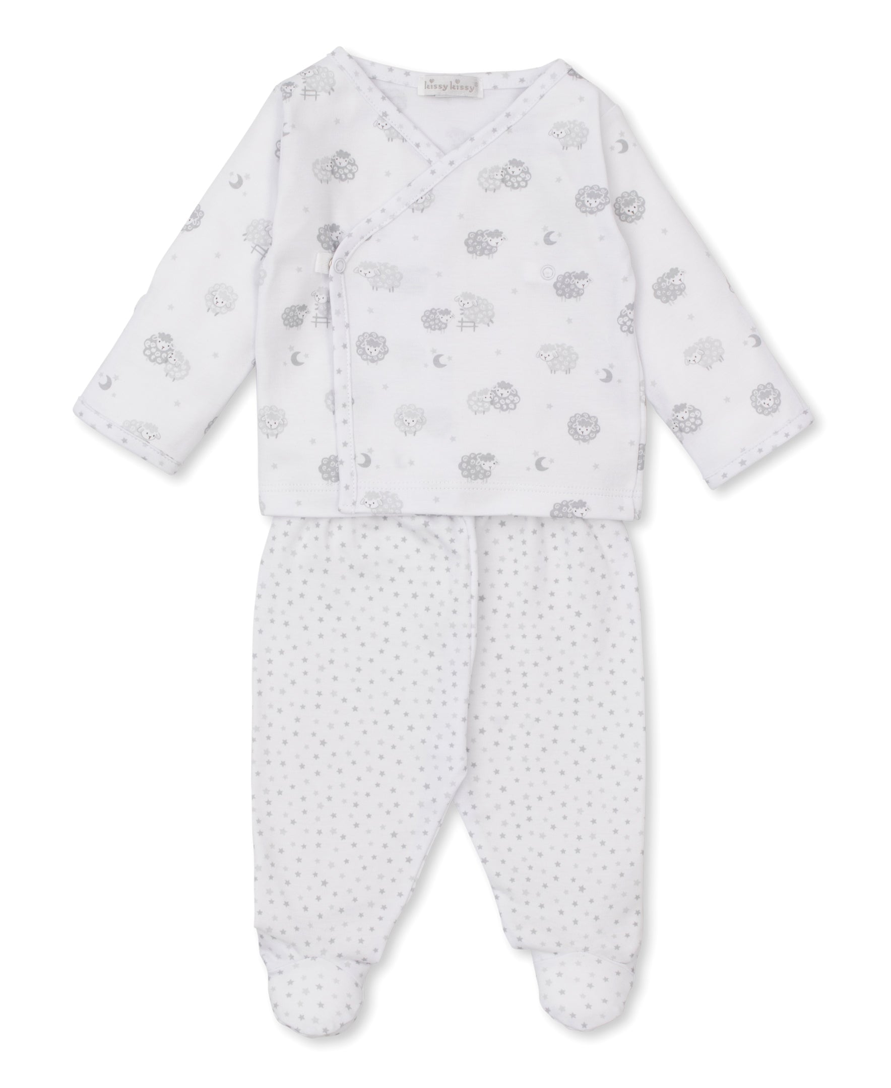 Baa Baa Baby Sheep Silver Footed Pant Set - Kissy Kissy